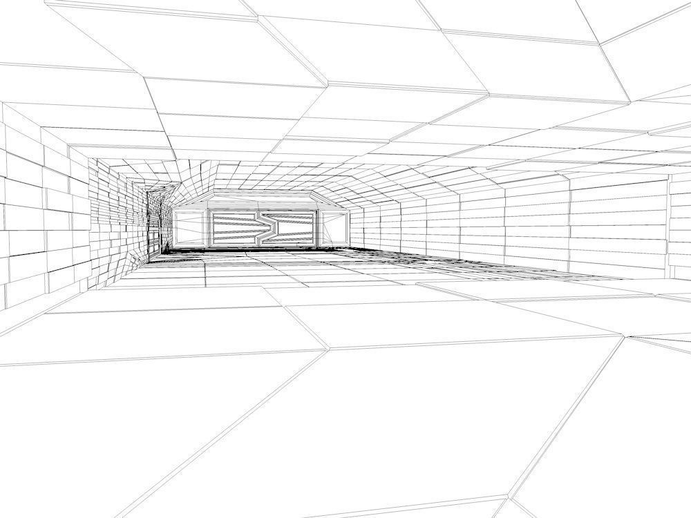 Space Hangar Ready to Render Low-poly 3D model_13