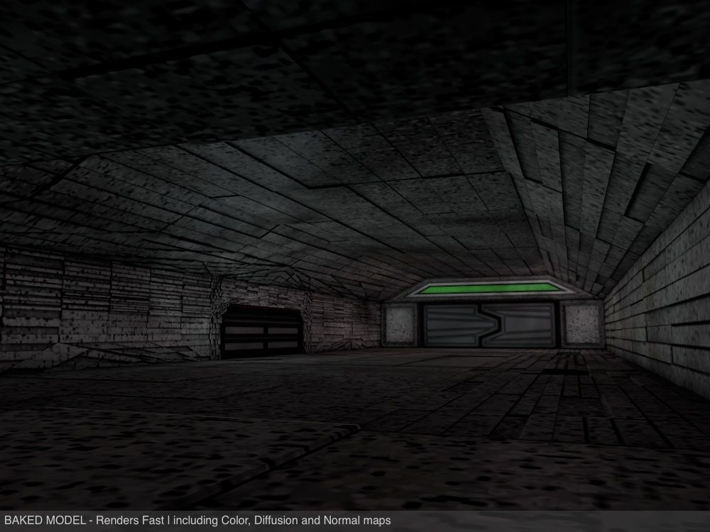 Space Hangar Ready to Render Low-poly 3D model_8