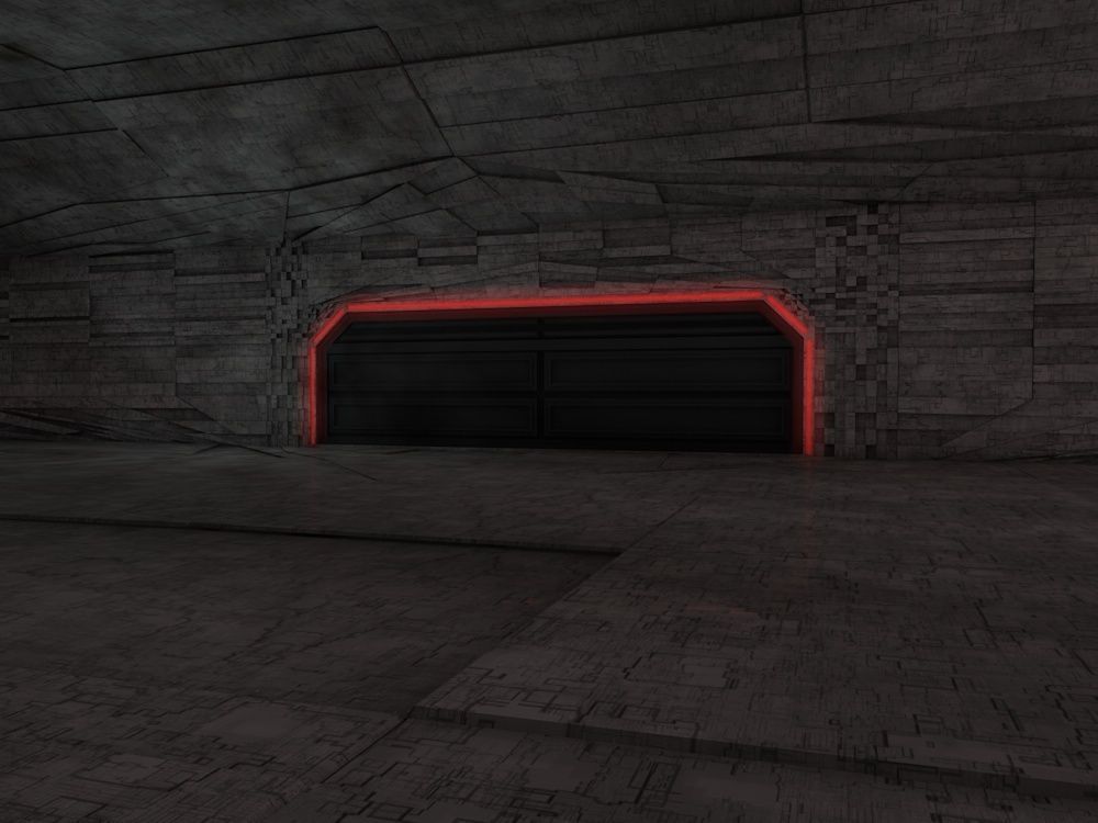 Space Hangar Ready to Render Low-poly 3D model_2