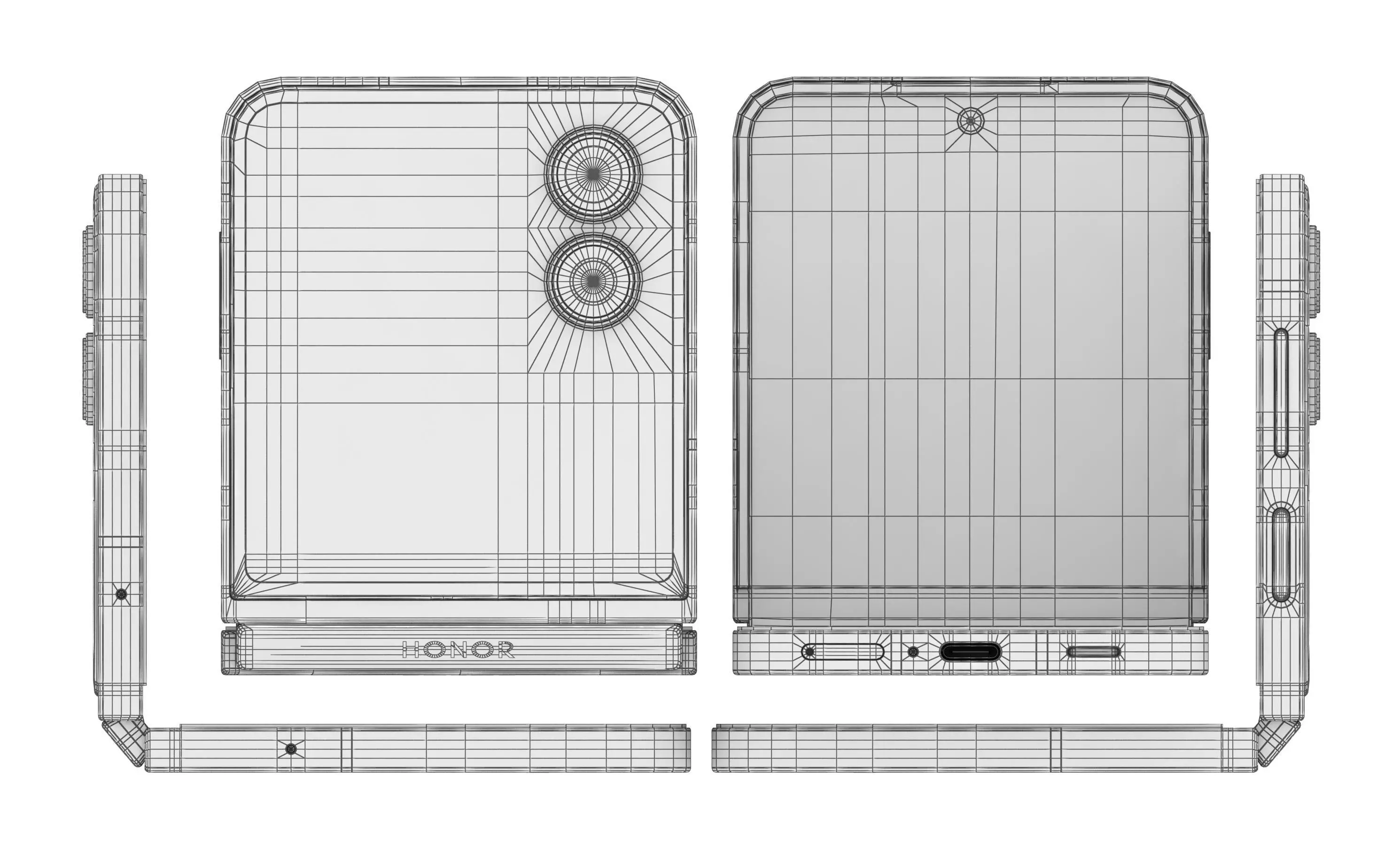 Honor Magic V Flip 2 Gray 3D model_5