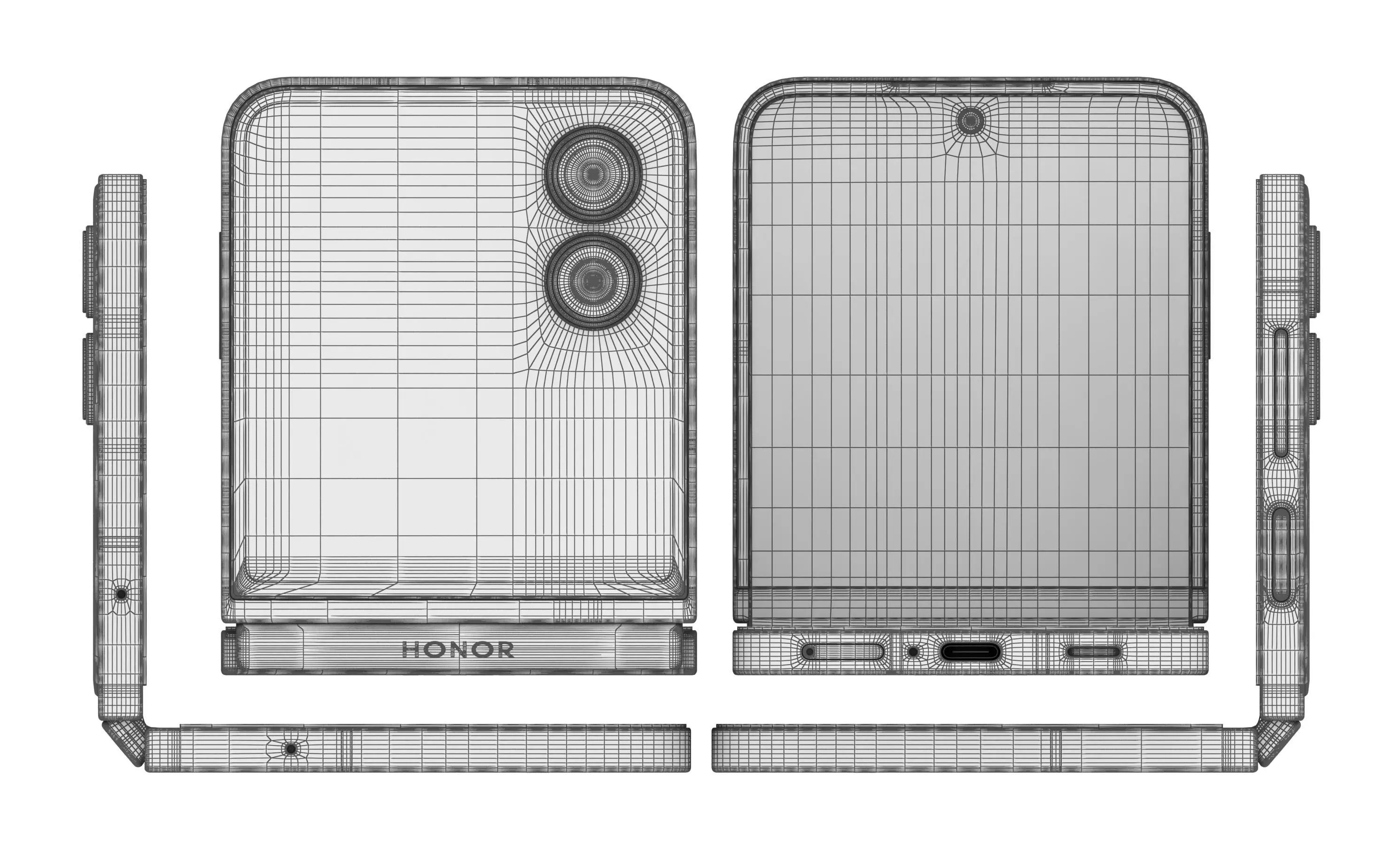 Honor Magic V Flip 2 Gray 3D model_6