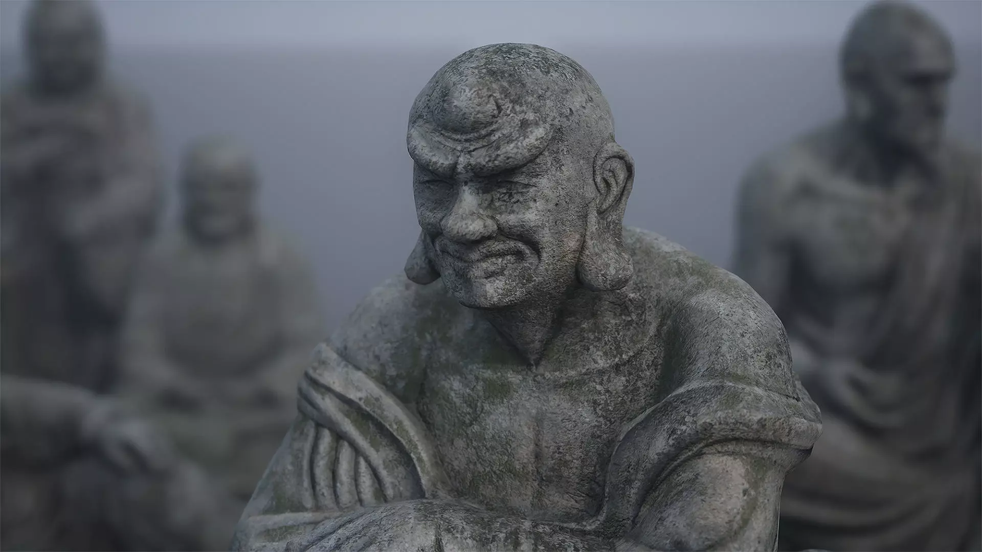 18 Chinese Buddhist Sculpture Low-poly 3D model