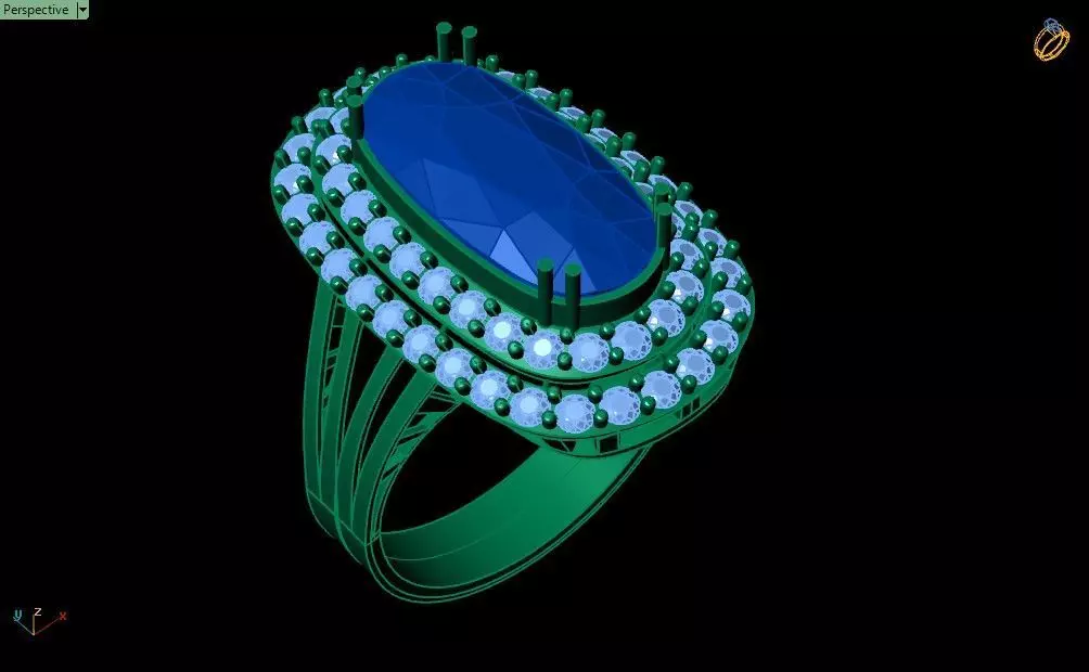 Diamond Shine Stone Ring 3D print model