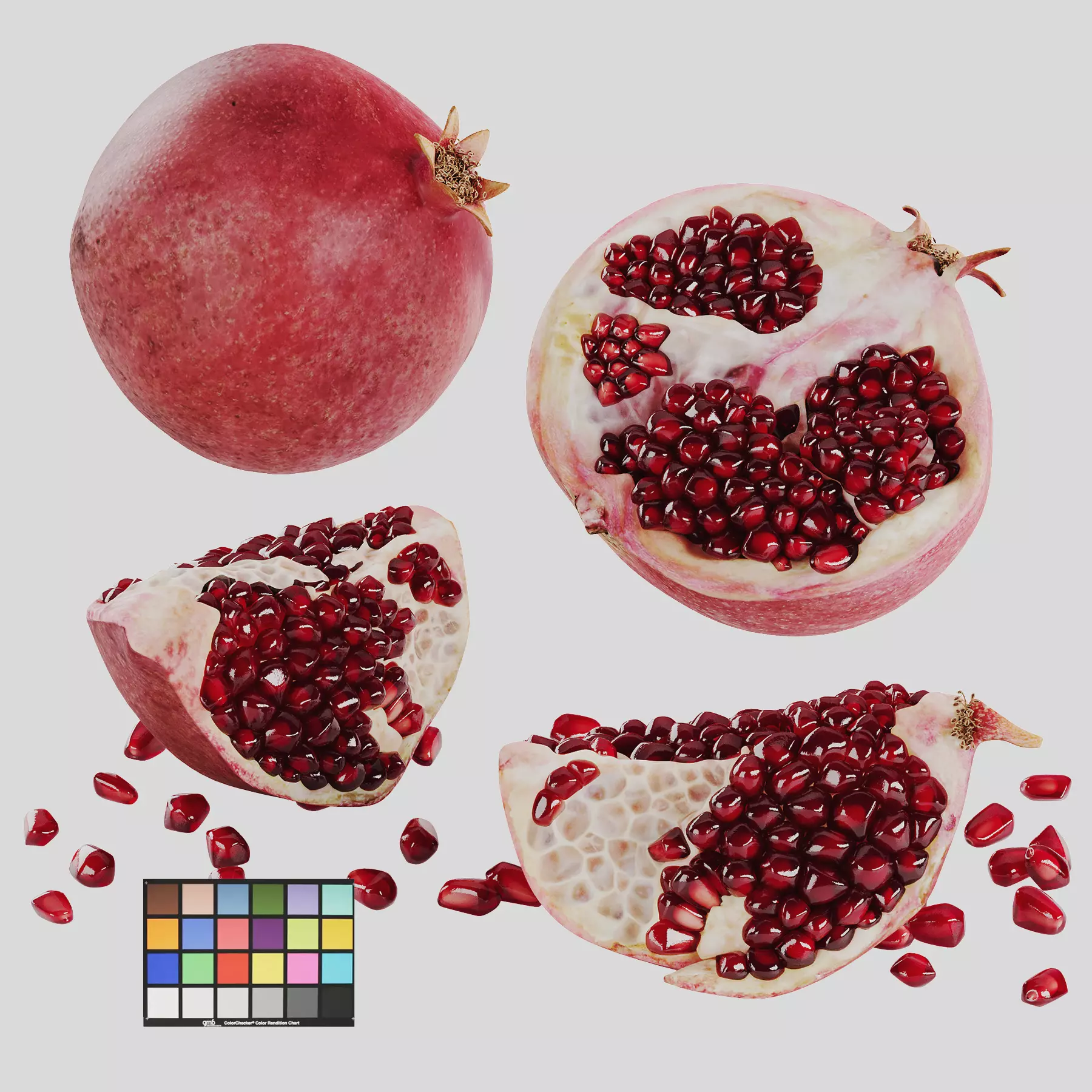 Pomegranate Low-poly 3D model_1