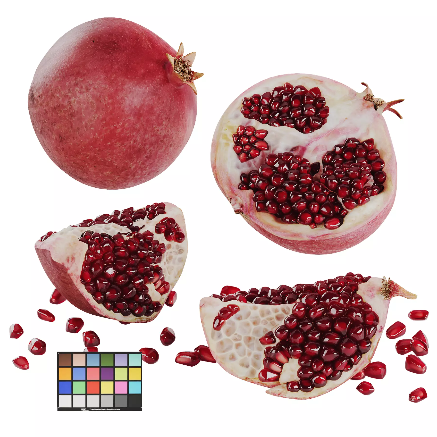 Pomegranate Low-poly 3D model_0