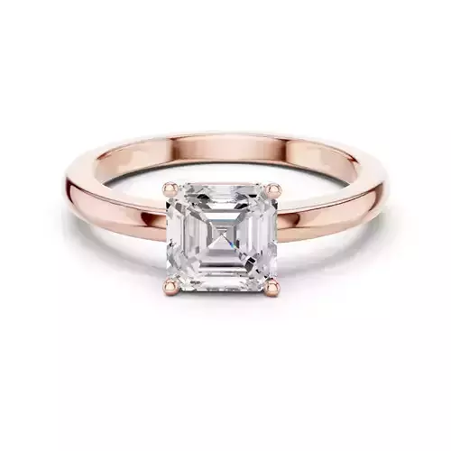 Solitaire Asscher Cut Engagement Wedding Ring 3DM STL Video