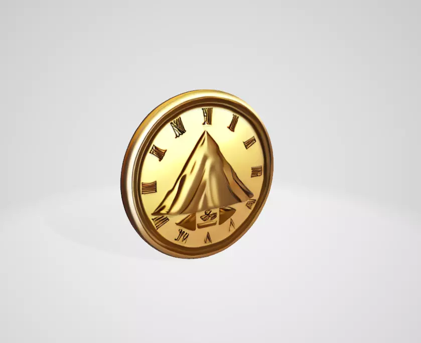 3D Coin Design with Mountain  3D model_0