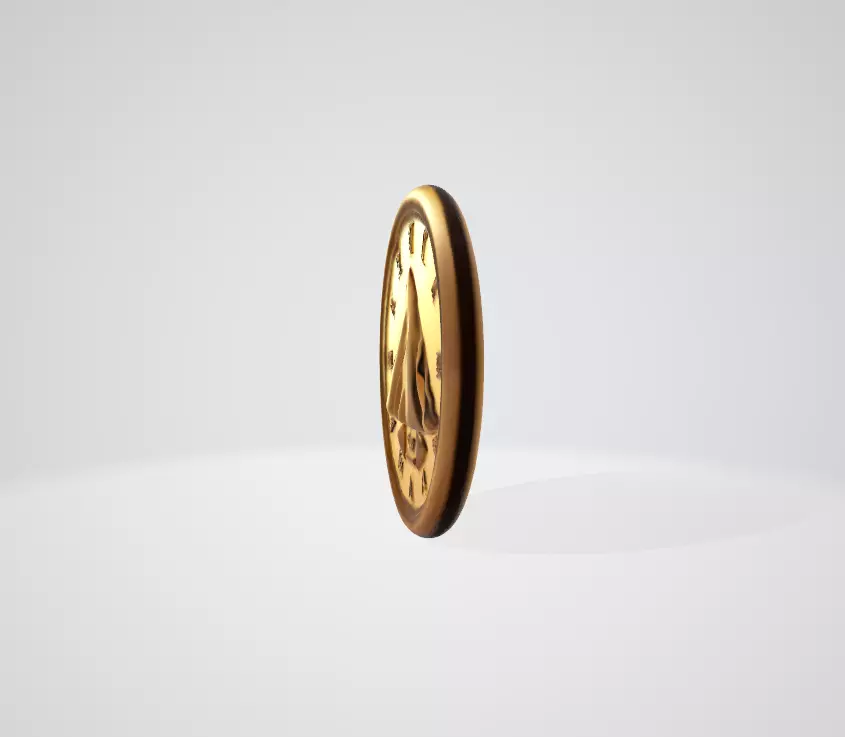 3D Coin Design with Mountain  3D model_4