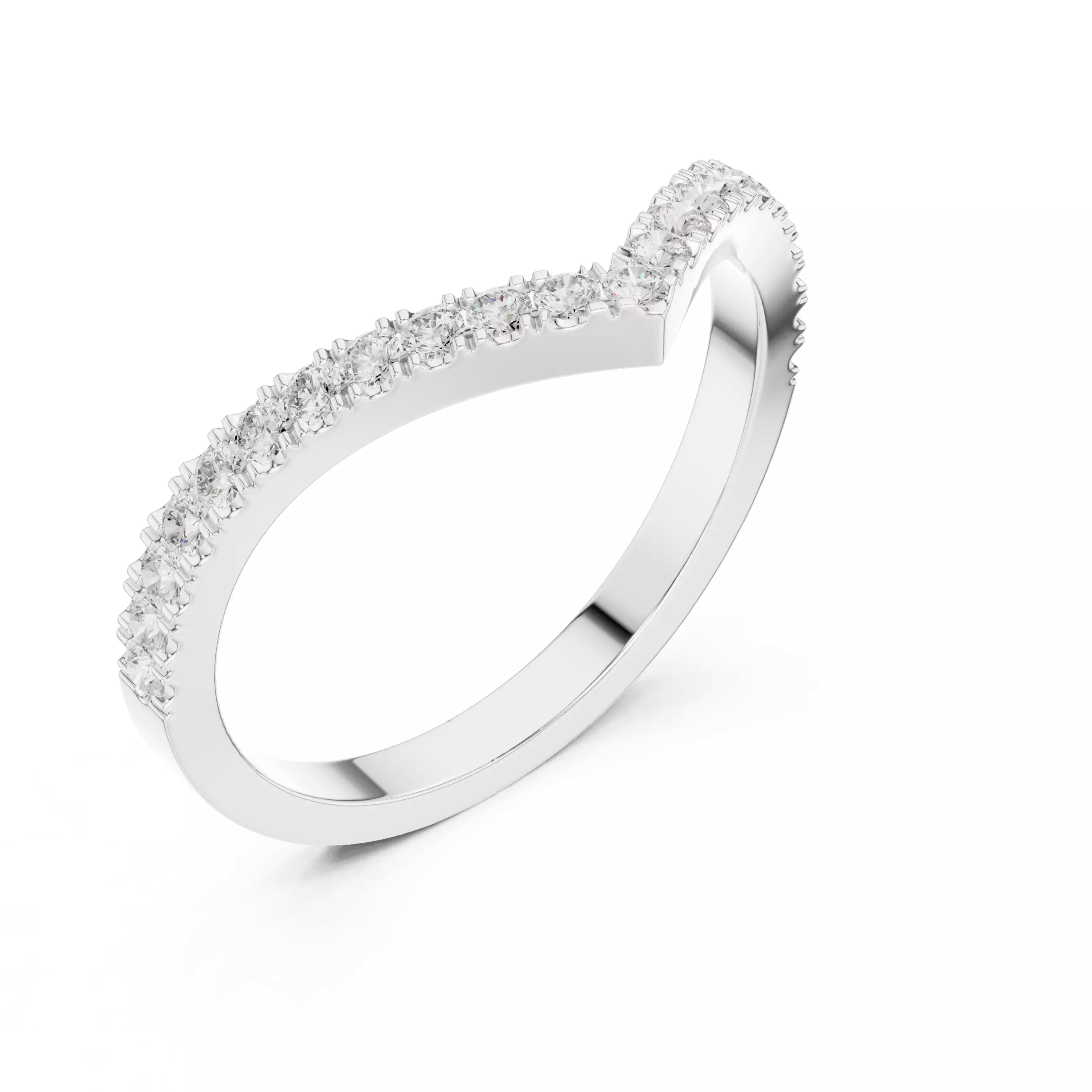 V Shape Chevron Curve Round Cut Wedding Band 3DM STL Video 3D print model_12