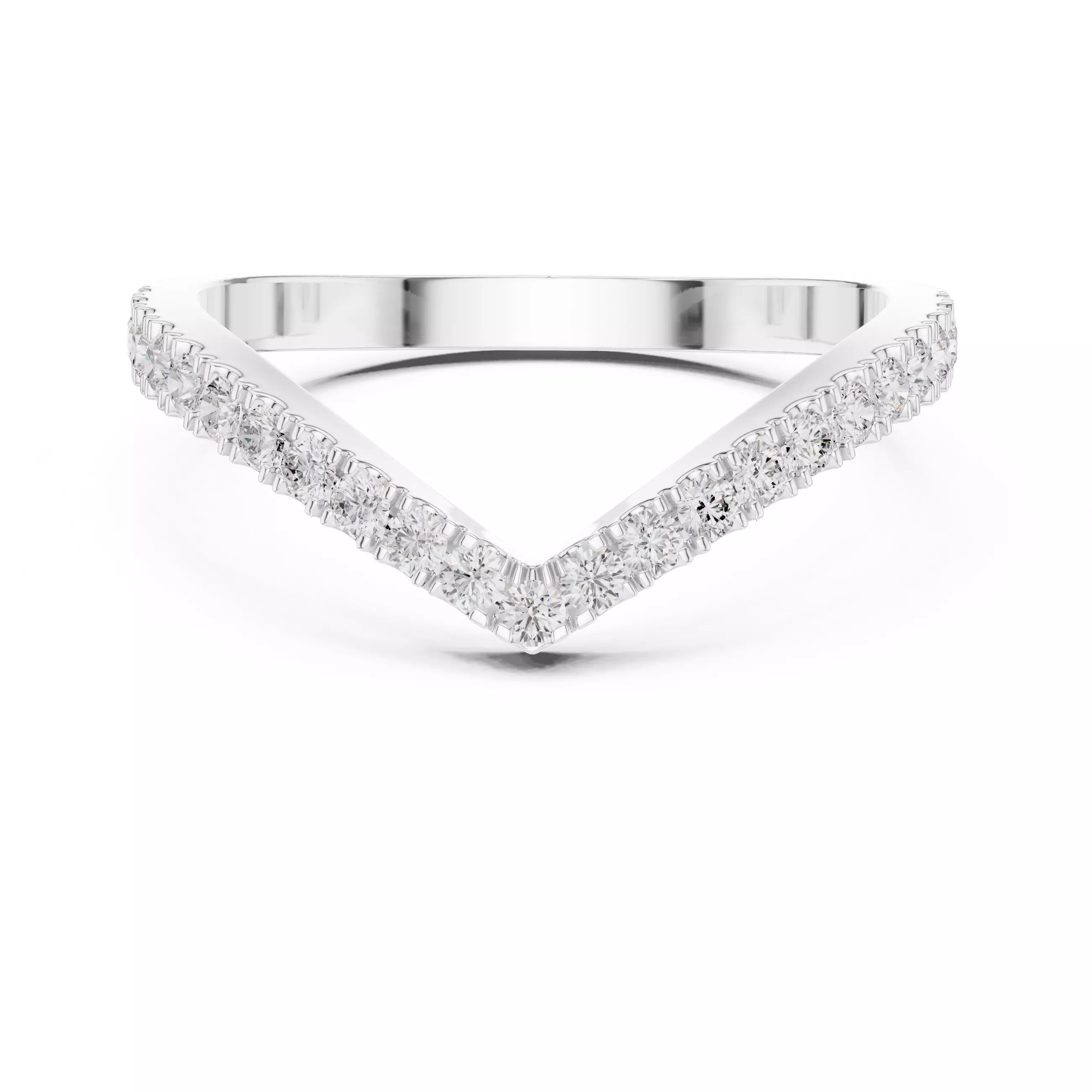 V Shape Chevron Curve Round Cut Wedding Band 3DM STL Video 3D print model_14