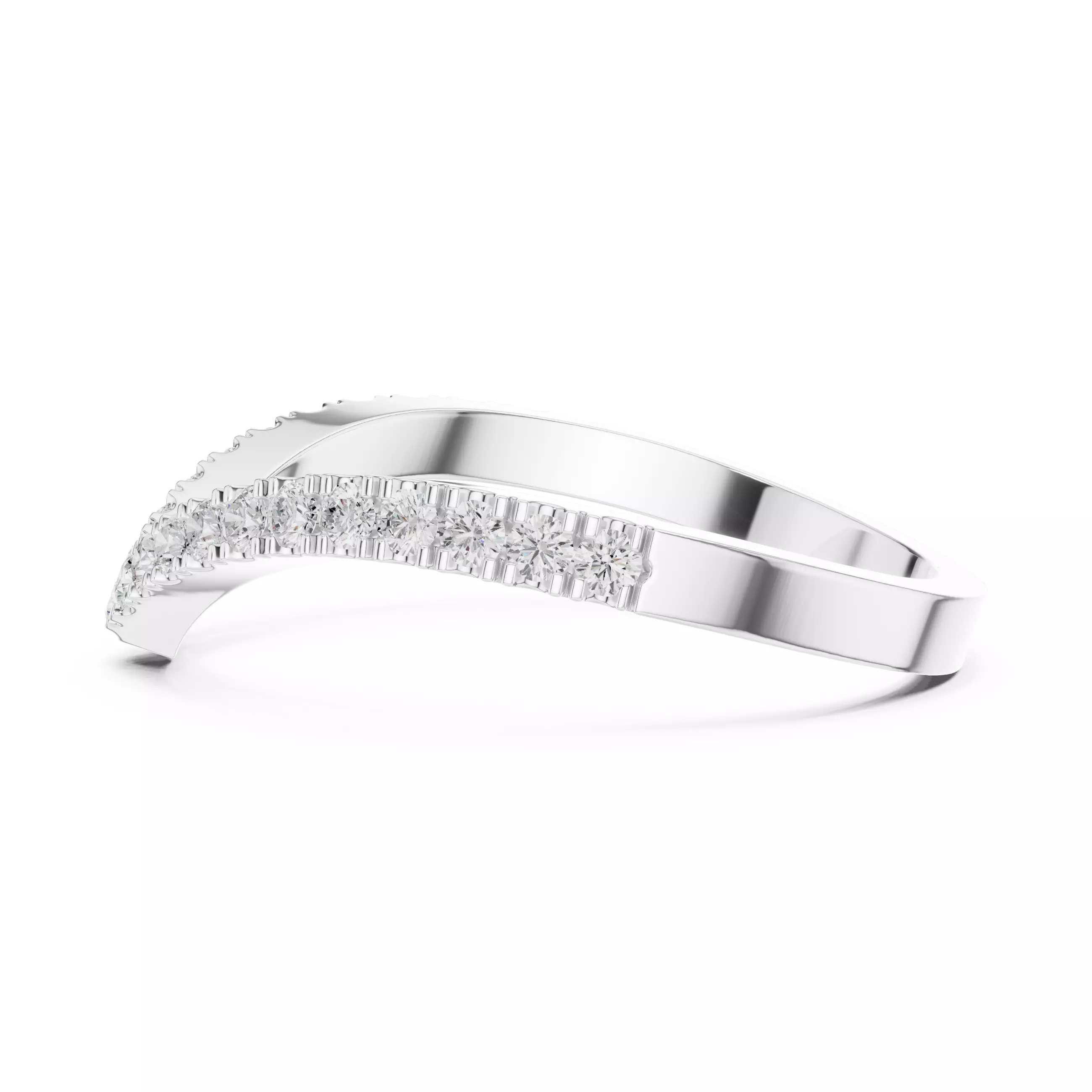 V Shape Chevron Curve Round Cut Wedding Band 3DM STL Video 3D print model_13