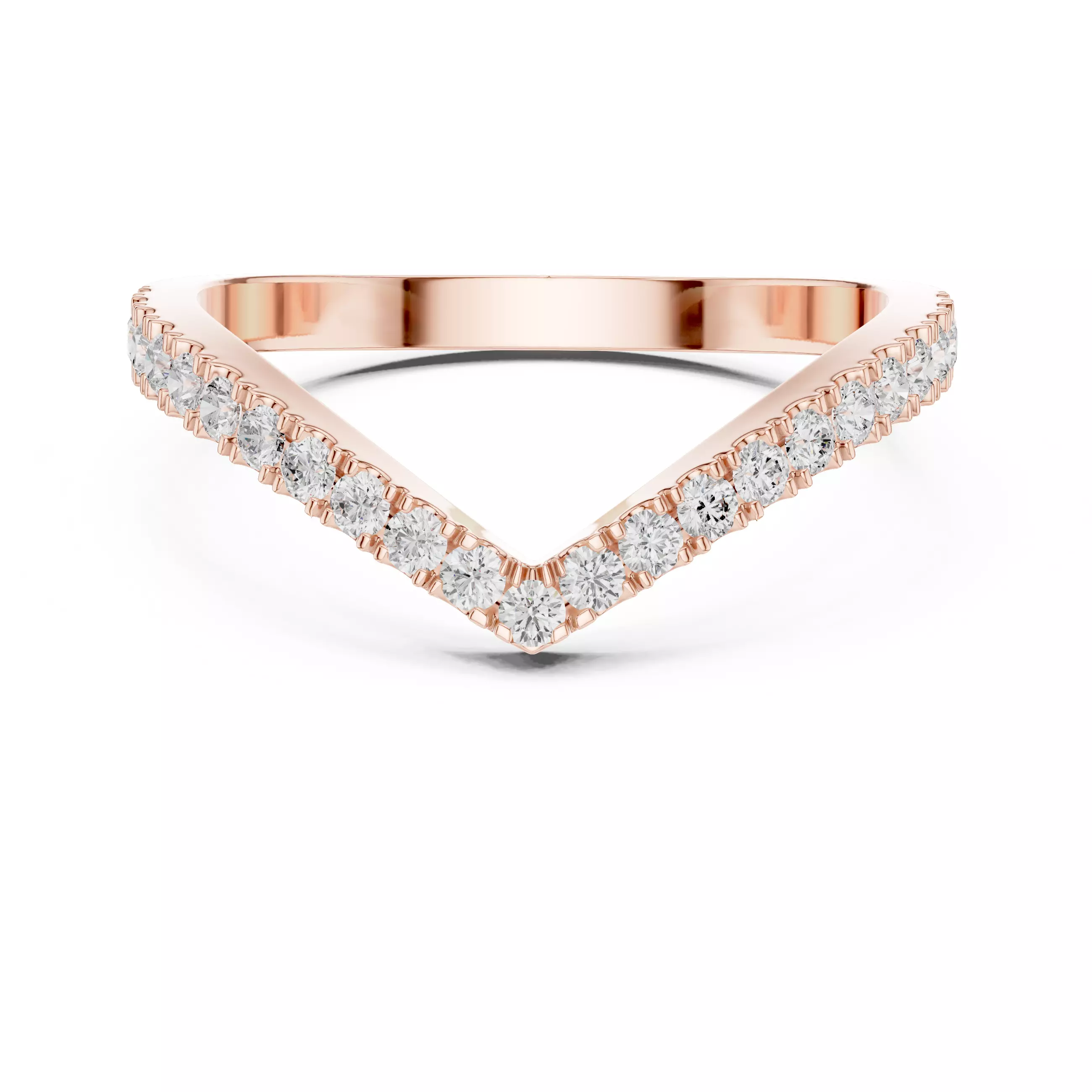 V Shape Chevron Curve Round Cut Wedding Band 3DM STL Video 3D print model_6