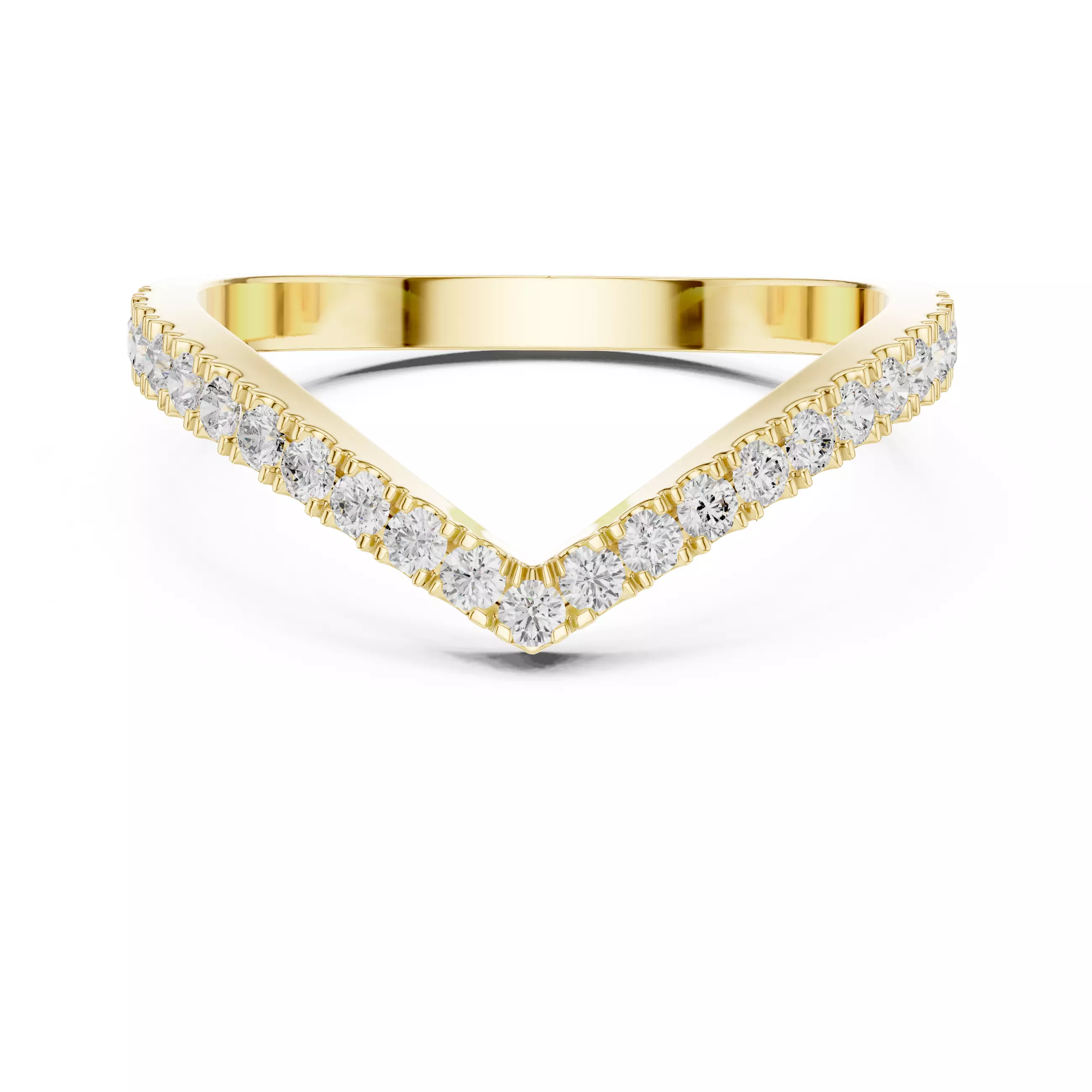 V Shape Chevron Curve Round Cut Wedding Band 3DM STL Video 3D print model_10