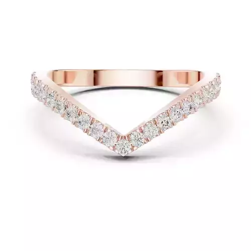 V Shape Chevron Curve Round Cut Wedding Band 3DM STL Video