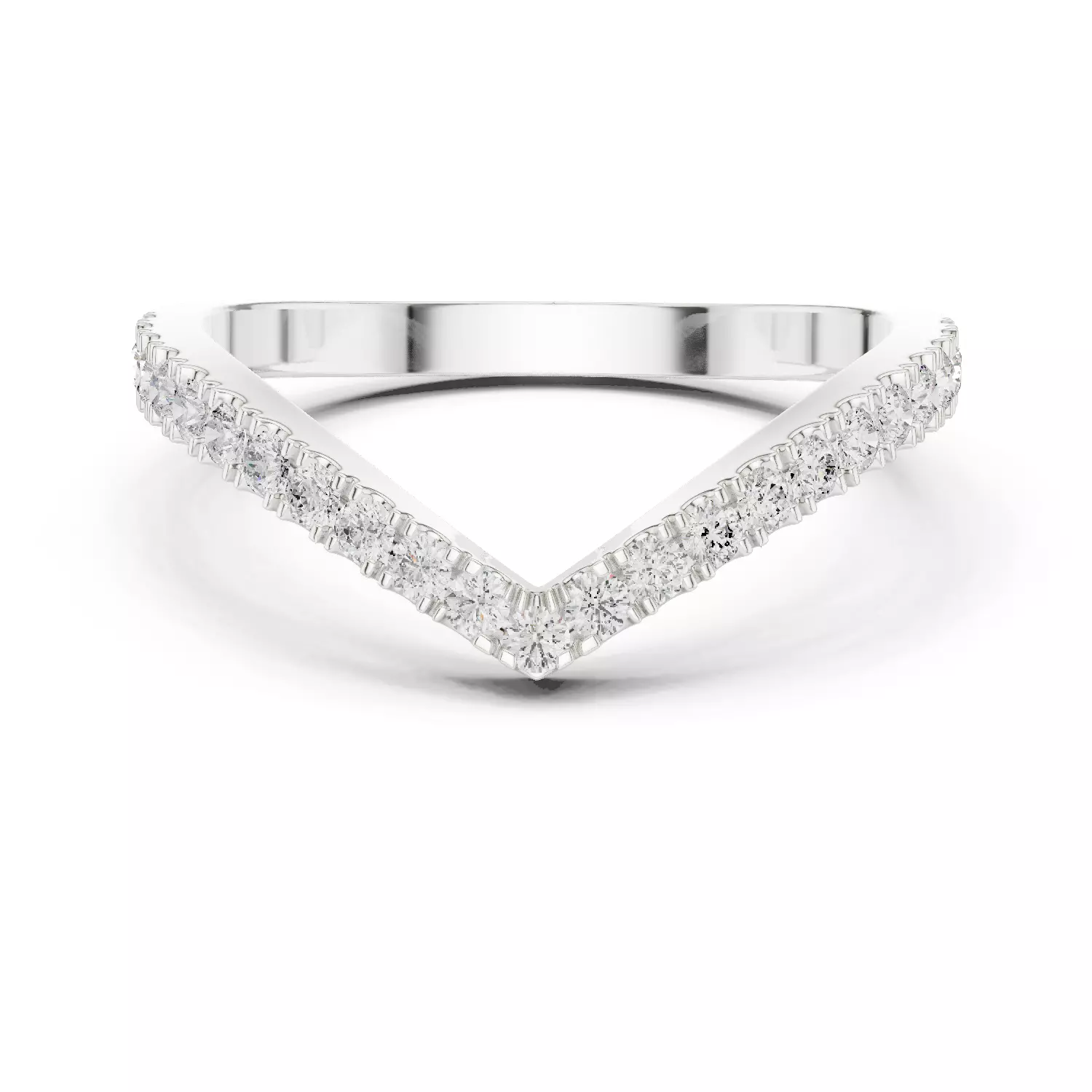 V Shape Chevron Curve Round Cut Wedding Band 3DM STL Video 3D print model_2