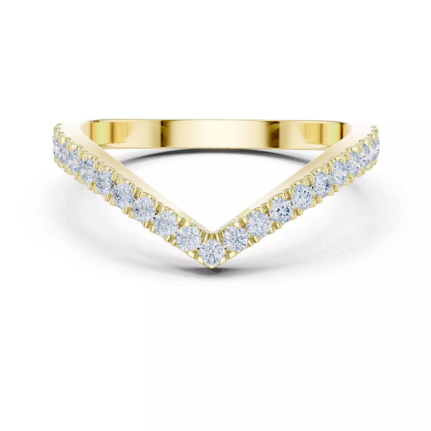 V Shape Chevron Curve Round Cut Wedding Band 3DM STL Video 3D print model_1