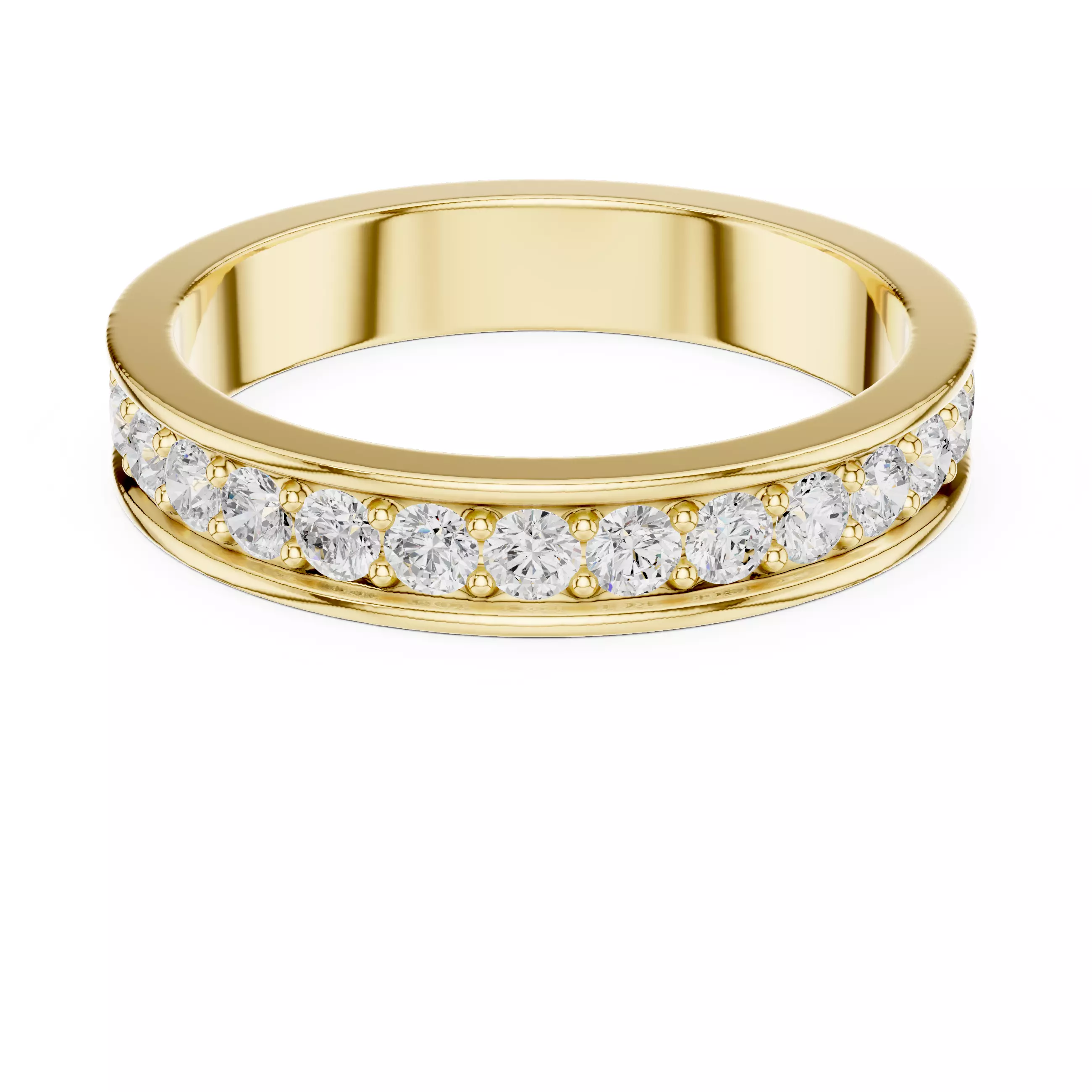 2mm Round Cut Diamond Full Eternity Wedding Band 3DM STL Video 3D print model_10