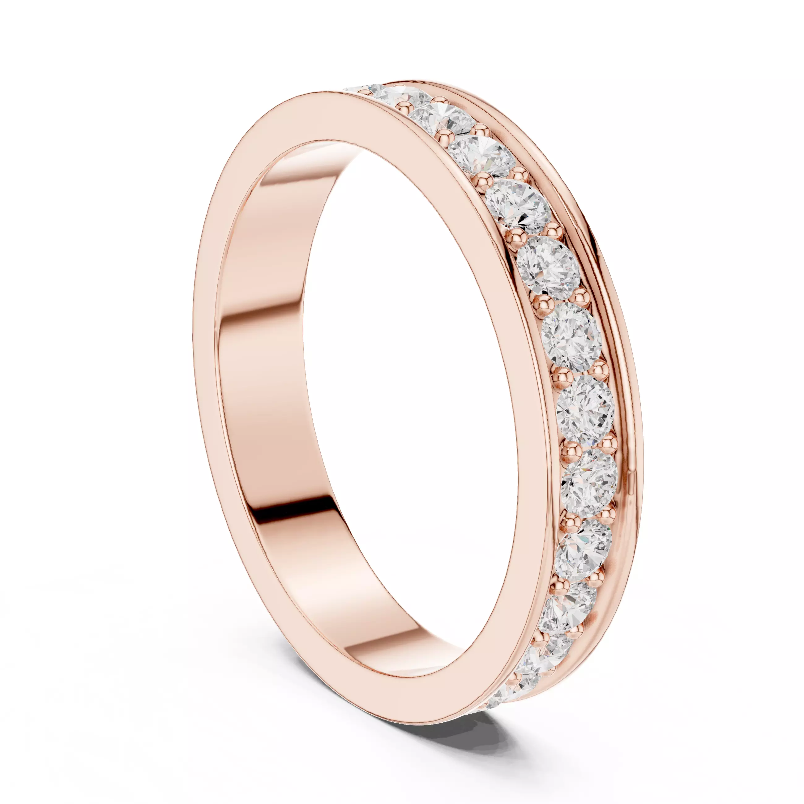 2mm Round Cut Diamond Full Eternity Wedding Band 3DM STL Video 3D print model_3