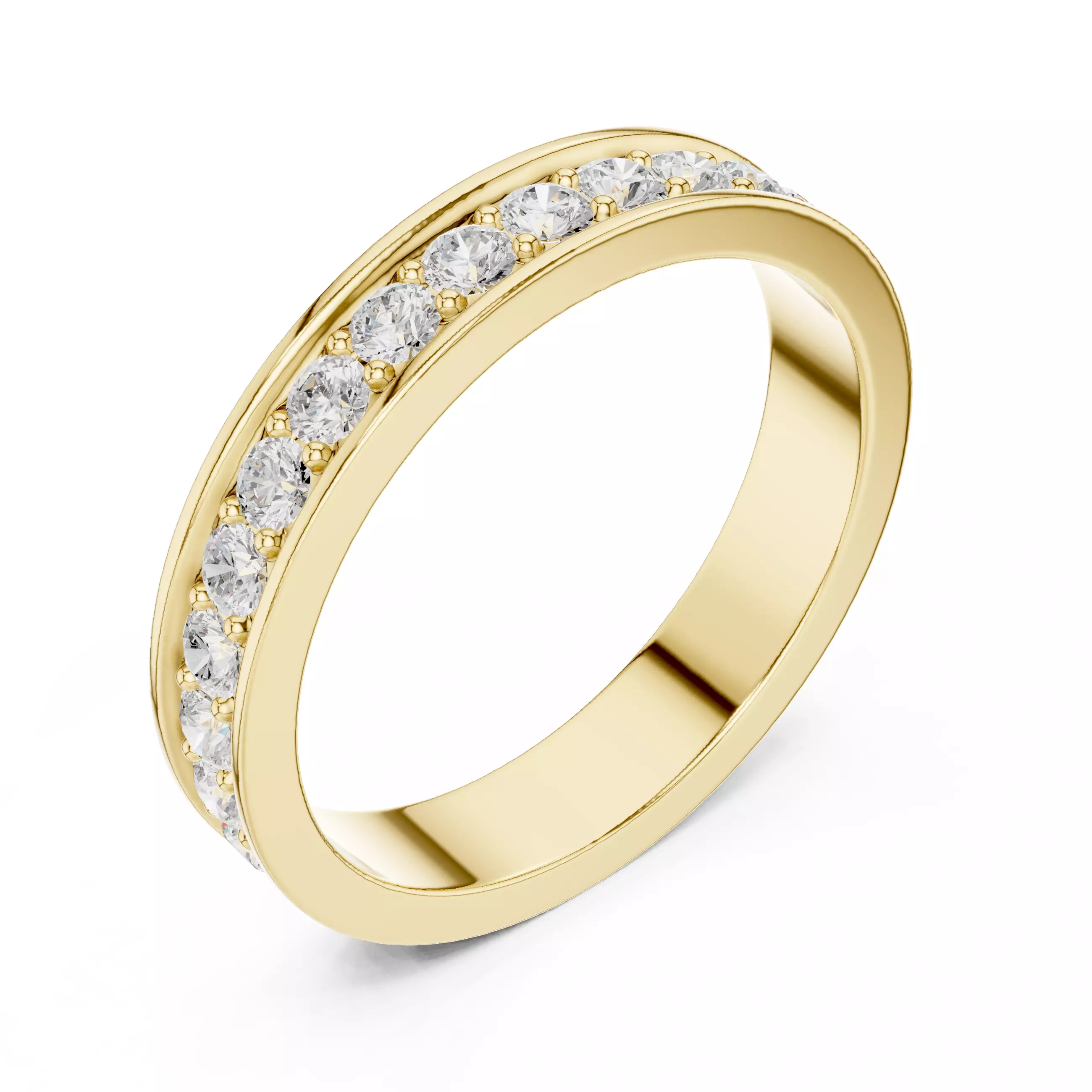 2mm Round Cut Diamond Full Eternity Wedding Band 3DM STL Video 3D print model_8