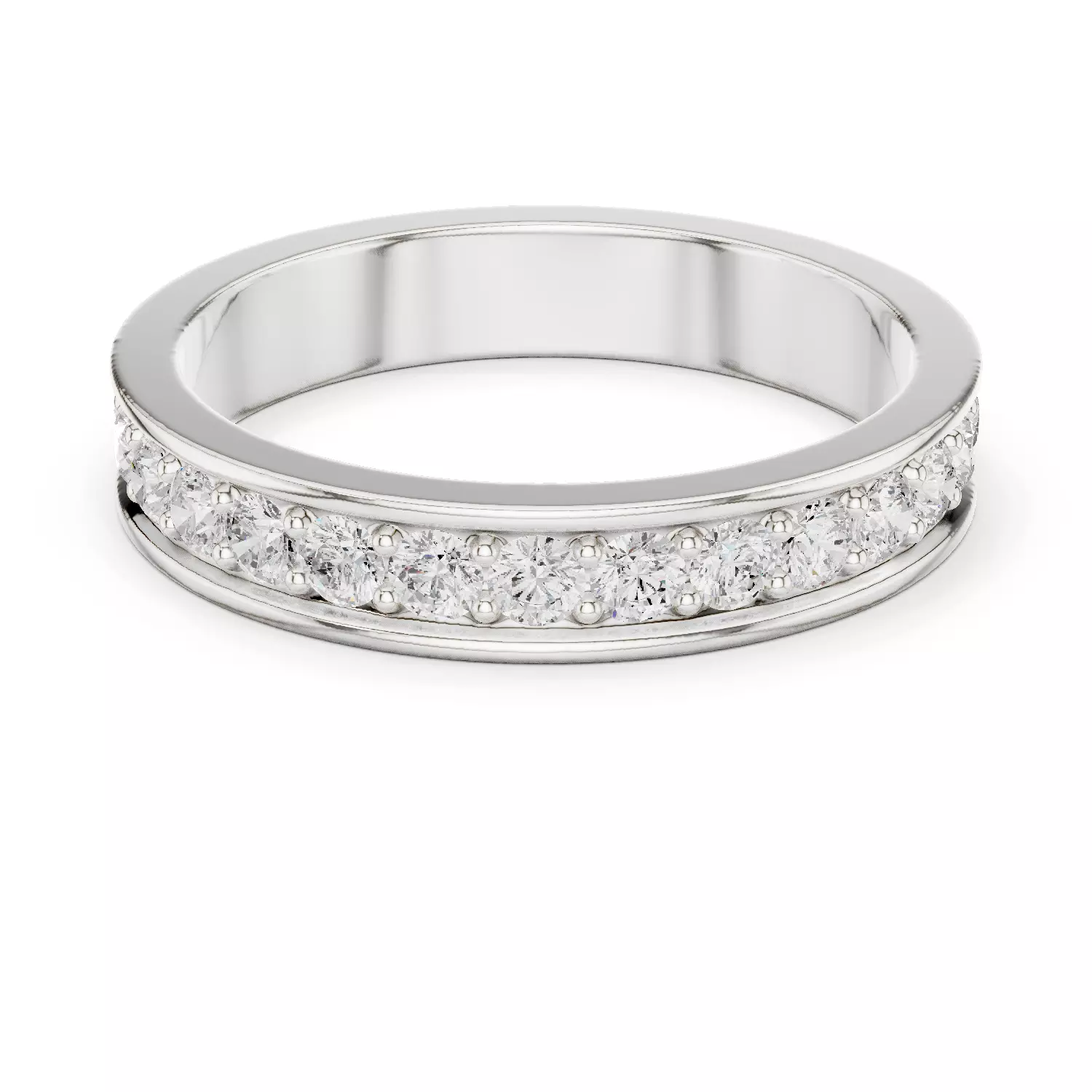 2mm Round Cut Diamond Full Eternity Wedding Band 3DM STL Video 3D print model_2