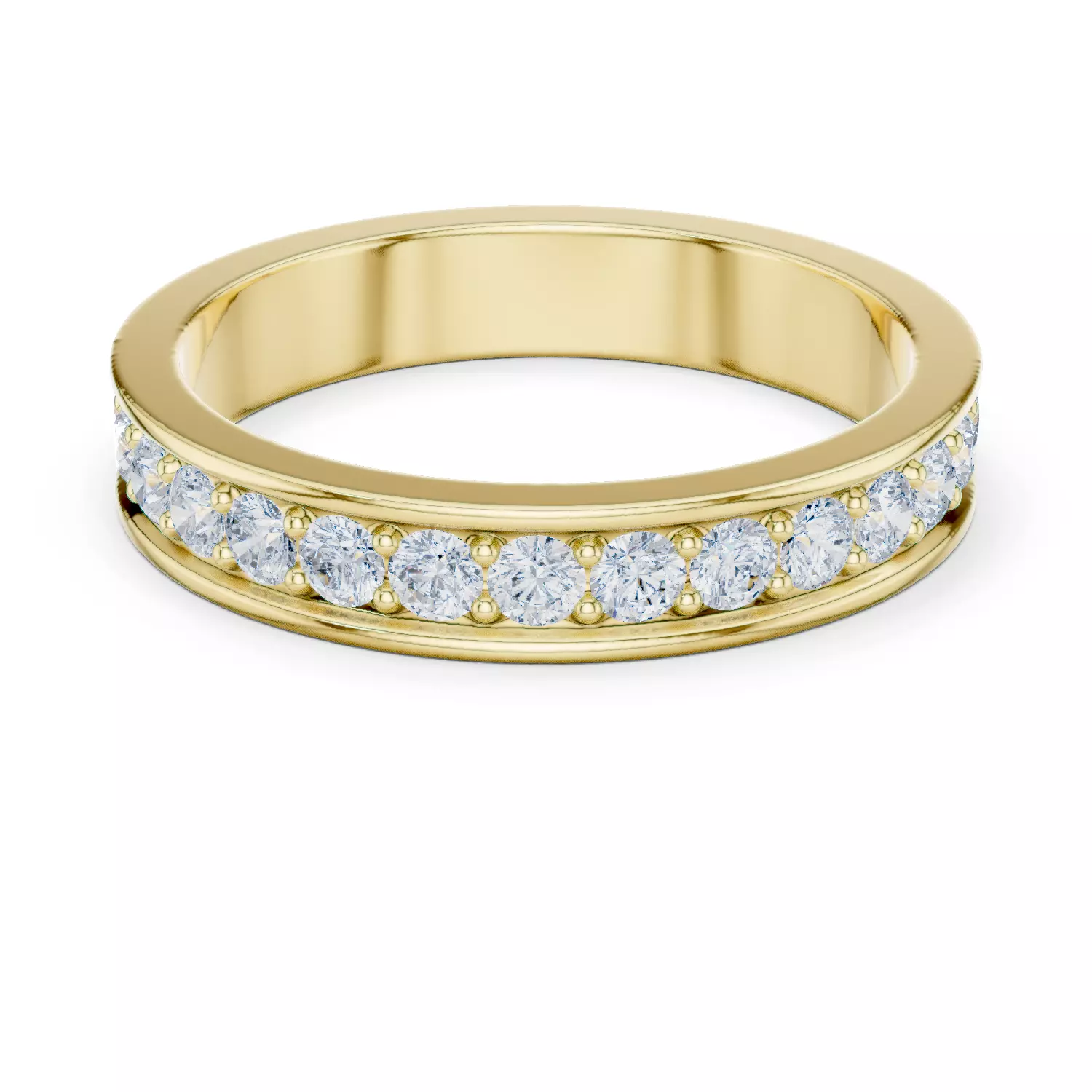 2mm Round Cut Diamond Full Eternity Wedding Band 3DM STL Video 3D print model_1