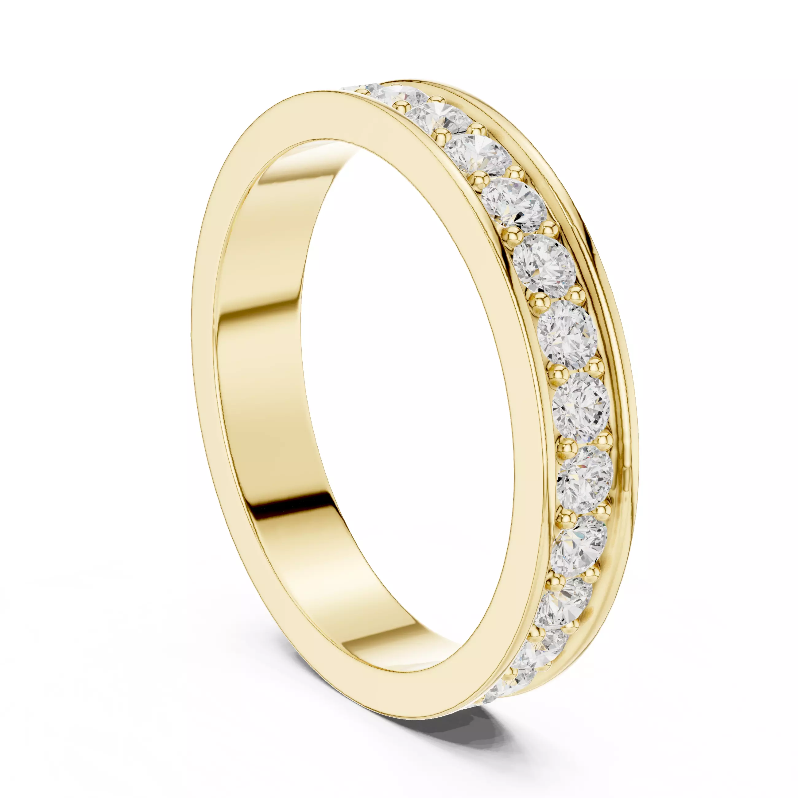 2mm Round Cut Diamond Full Eternity Wedding Band 3DM STL Video 3D print model_7