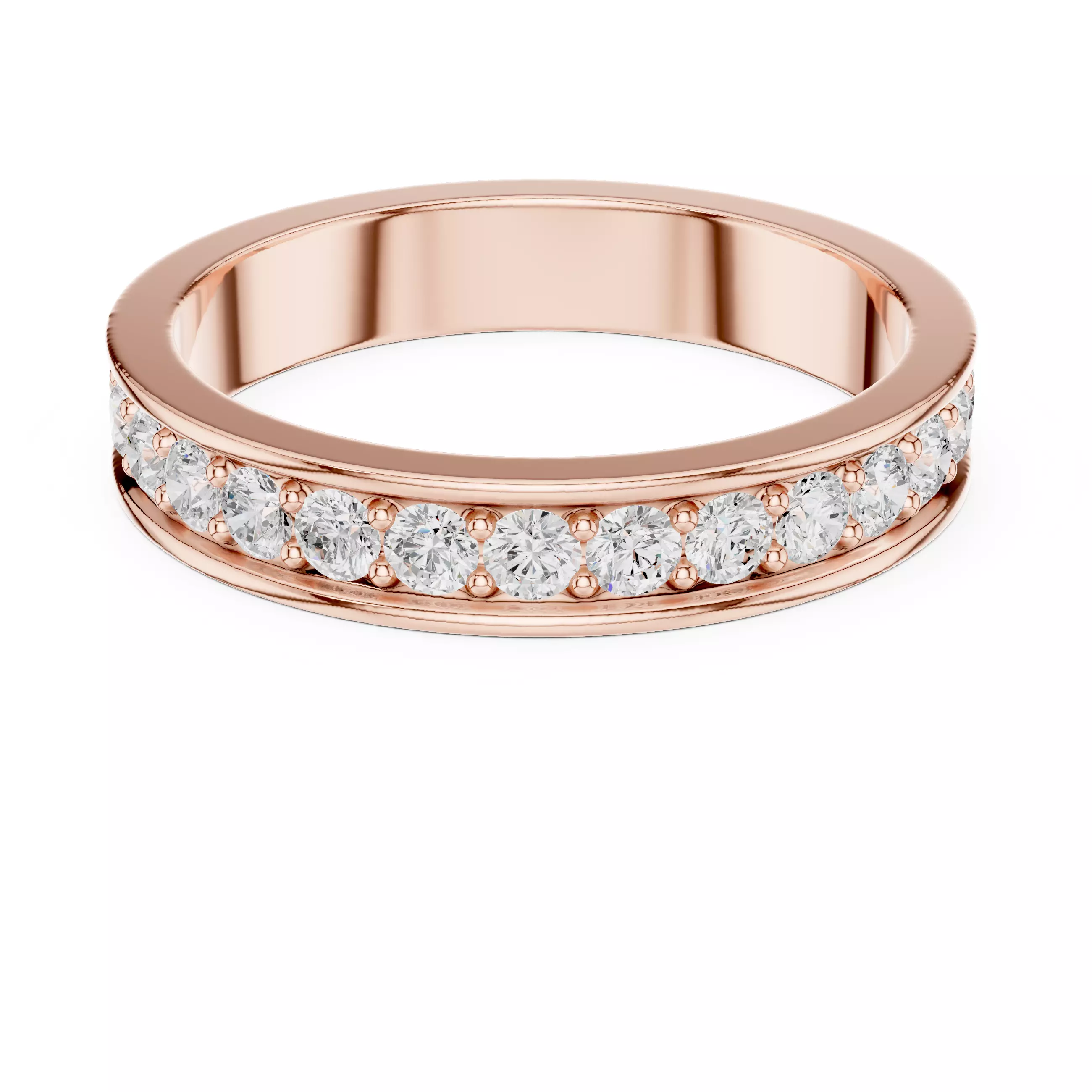 2mm Round Cut Diamond Full Eternity Wedding Band 3DM STL Video 3D print model_6