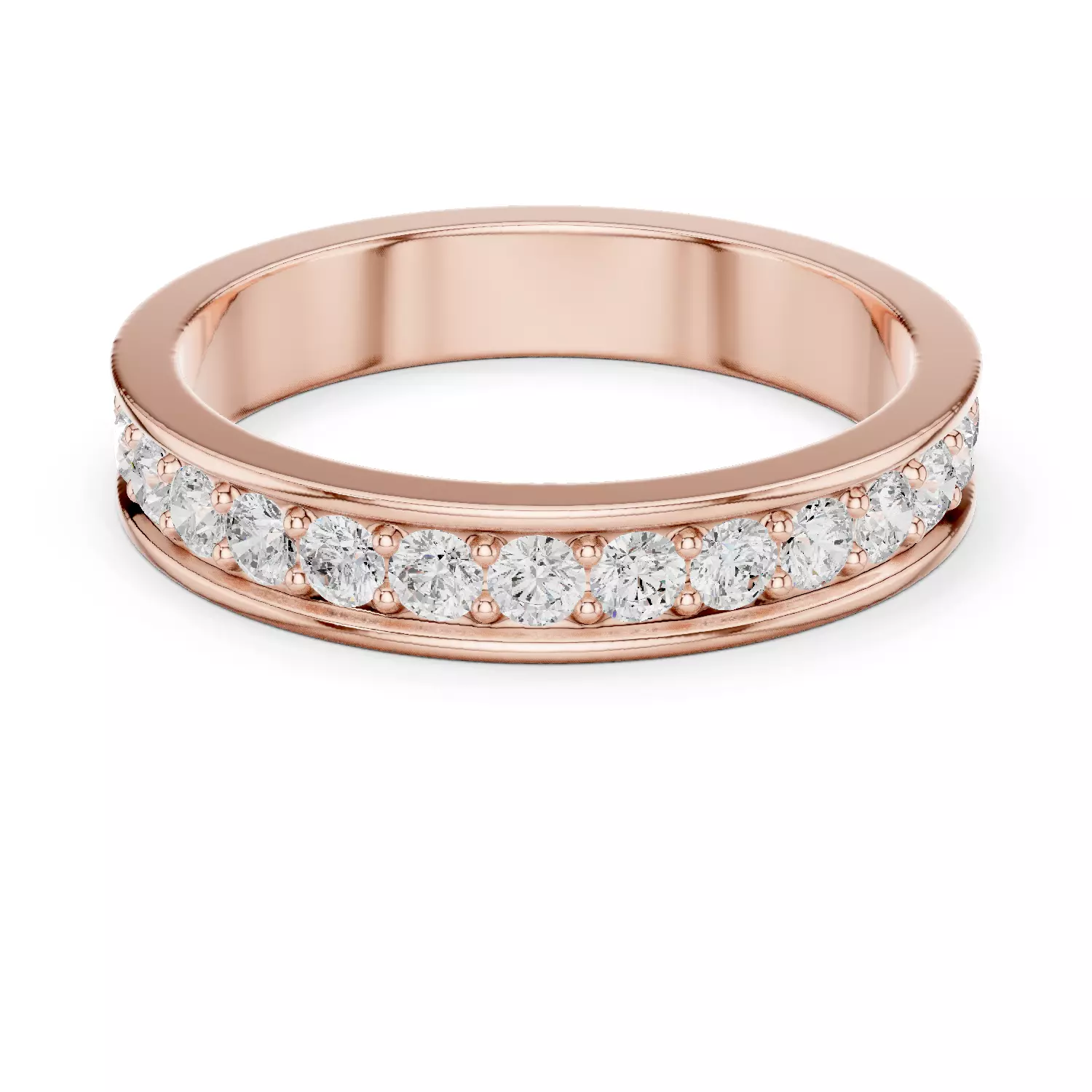 2mm Round Cut Diamond Full Eternity Wedding Band 3DM STL Video 3D print model_0