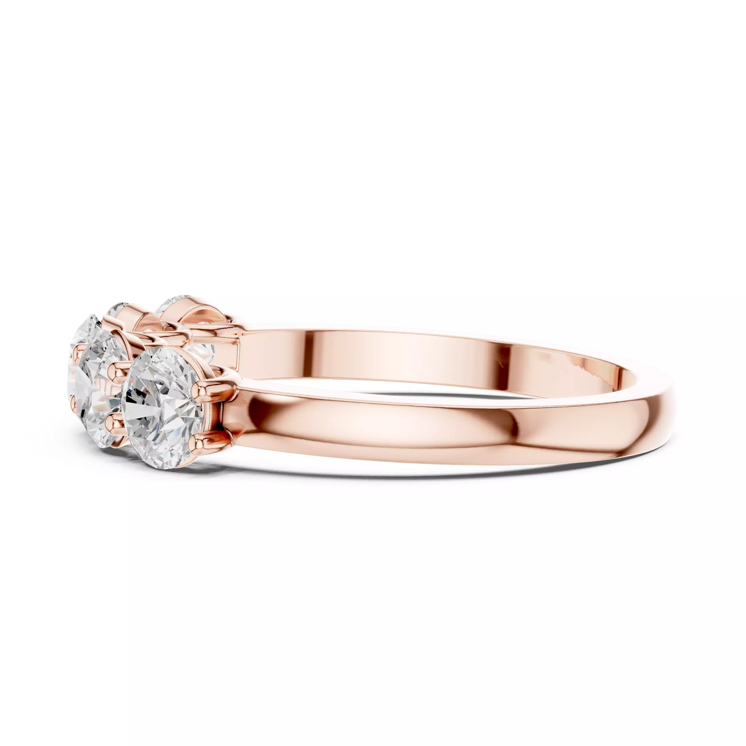 4mm Round Cut Five Stone Engagement Wedding Band 3DM STL Video 3D print model_5