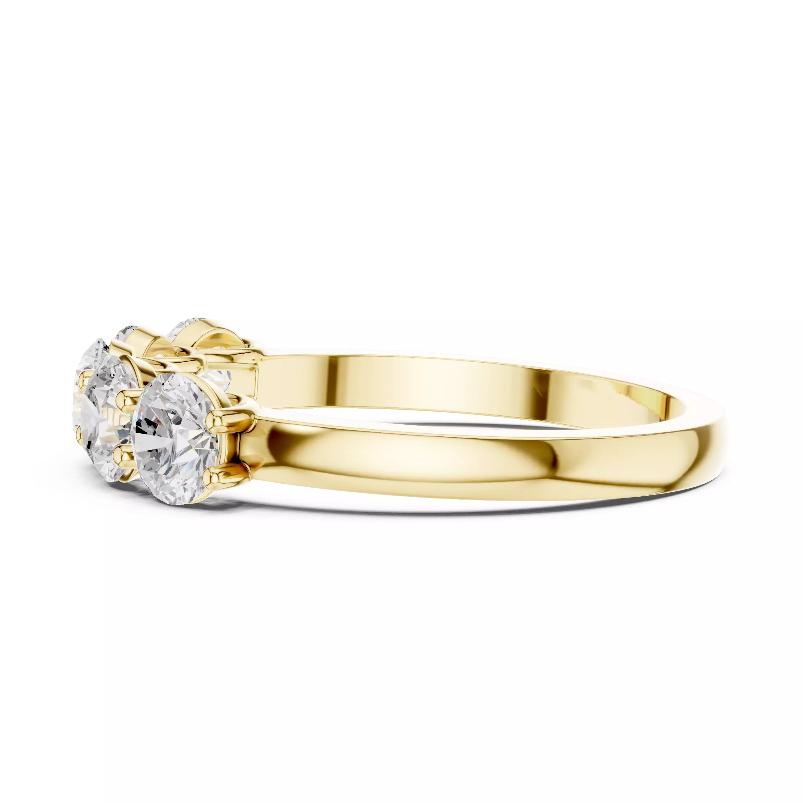 4mm Round Cut Five Stone Engagement Wedding Band 3DM STL Video 3D print model_9