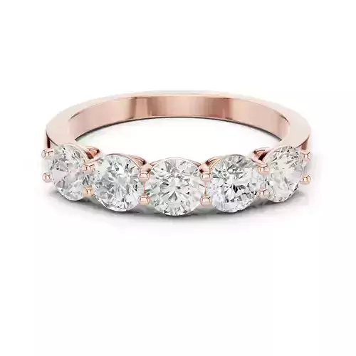 4mm Round Cut Five Stone Engagement Wedding Band 3DM STL Video 3D print model
