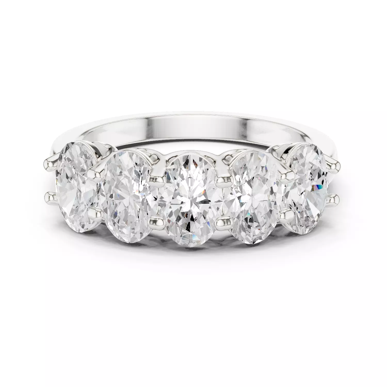 6x4mm Oval Cut Five Stone Engagement Wedding Band 3DM STL Video 3D print model_2