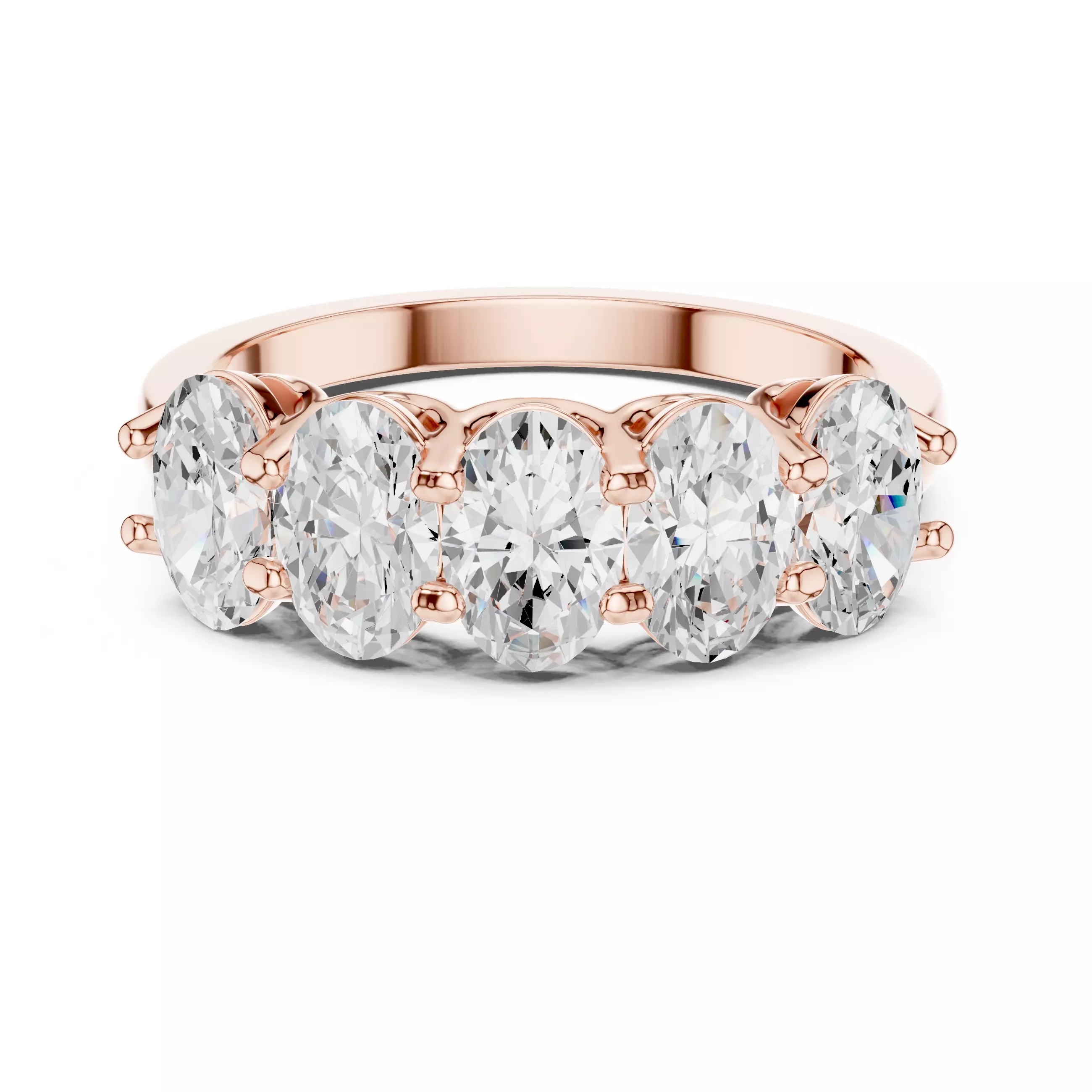 6x4mm Oval Cut Five Stone Engagement Wedding Band 3DM STL Video 3D print model_6