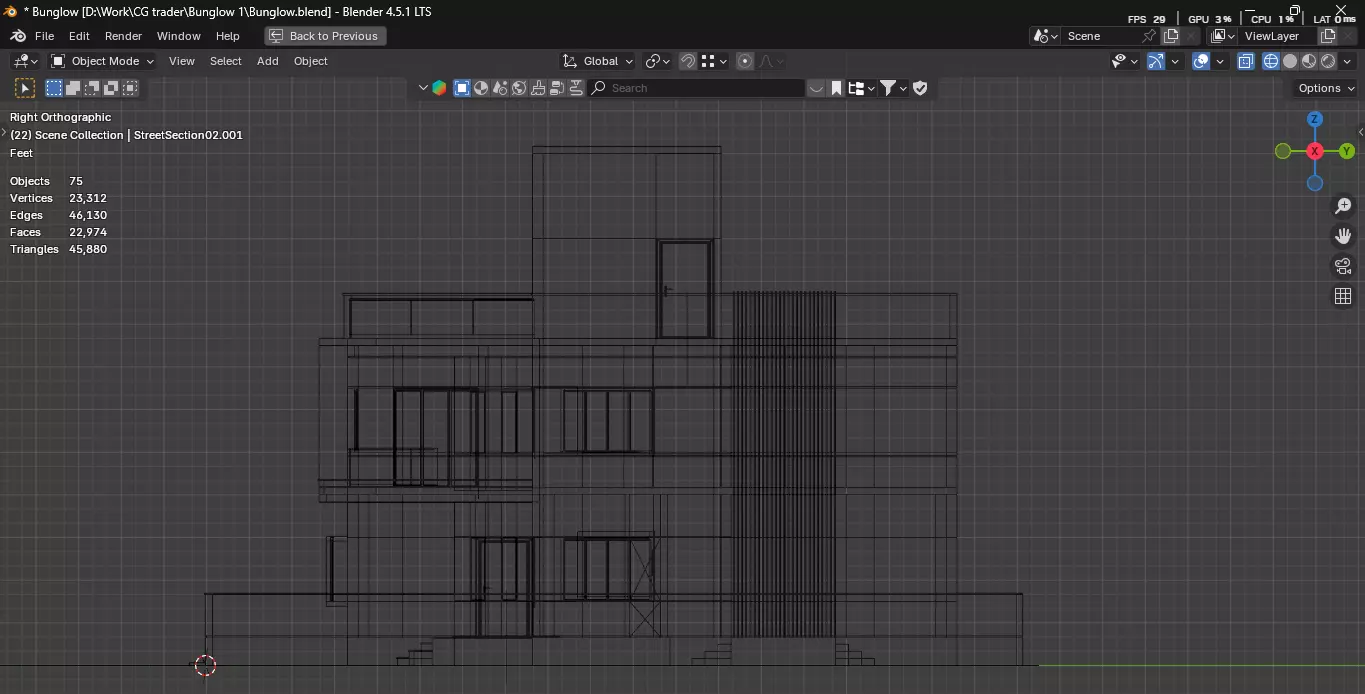 Modern Two-Storey House Free 3D model_5