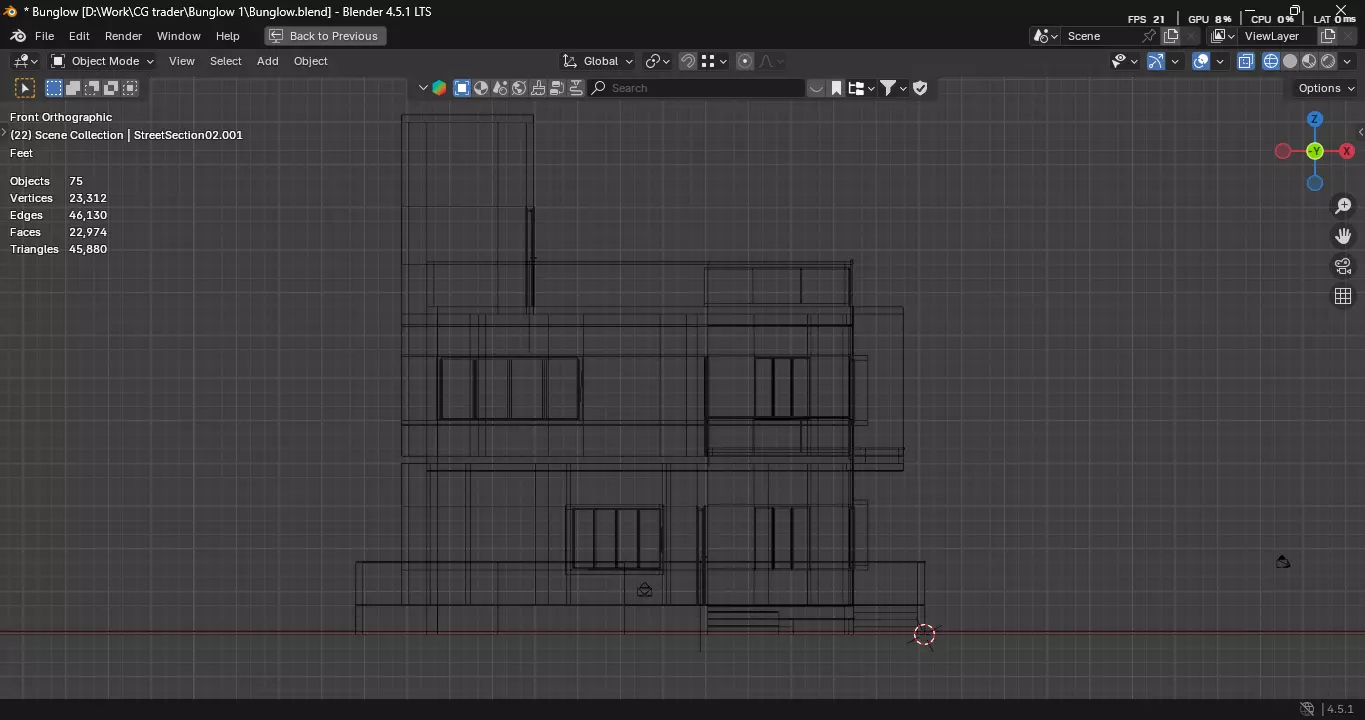 Modern Two-Storey House Free 3D model_4
