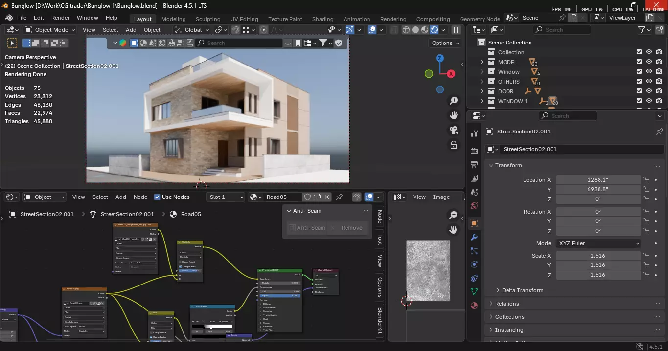 Modern Two-Storey House Free 3D model_7