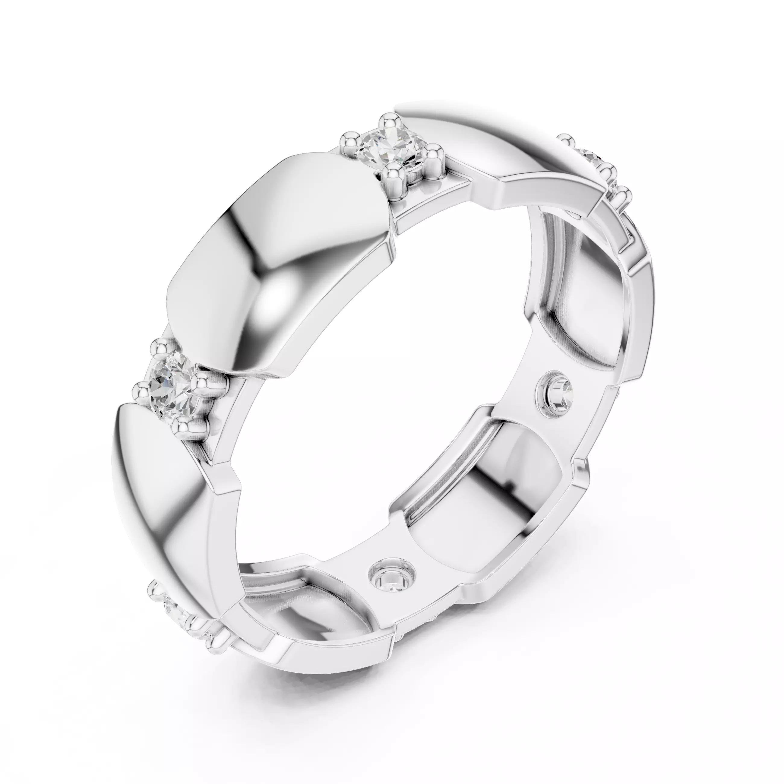 2mm Round Cut Full Eternity Stacking Wedding Band 3DM STL Video 3D print model_12