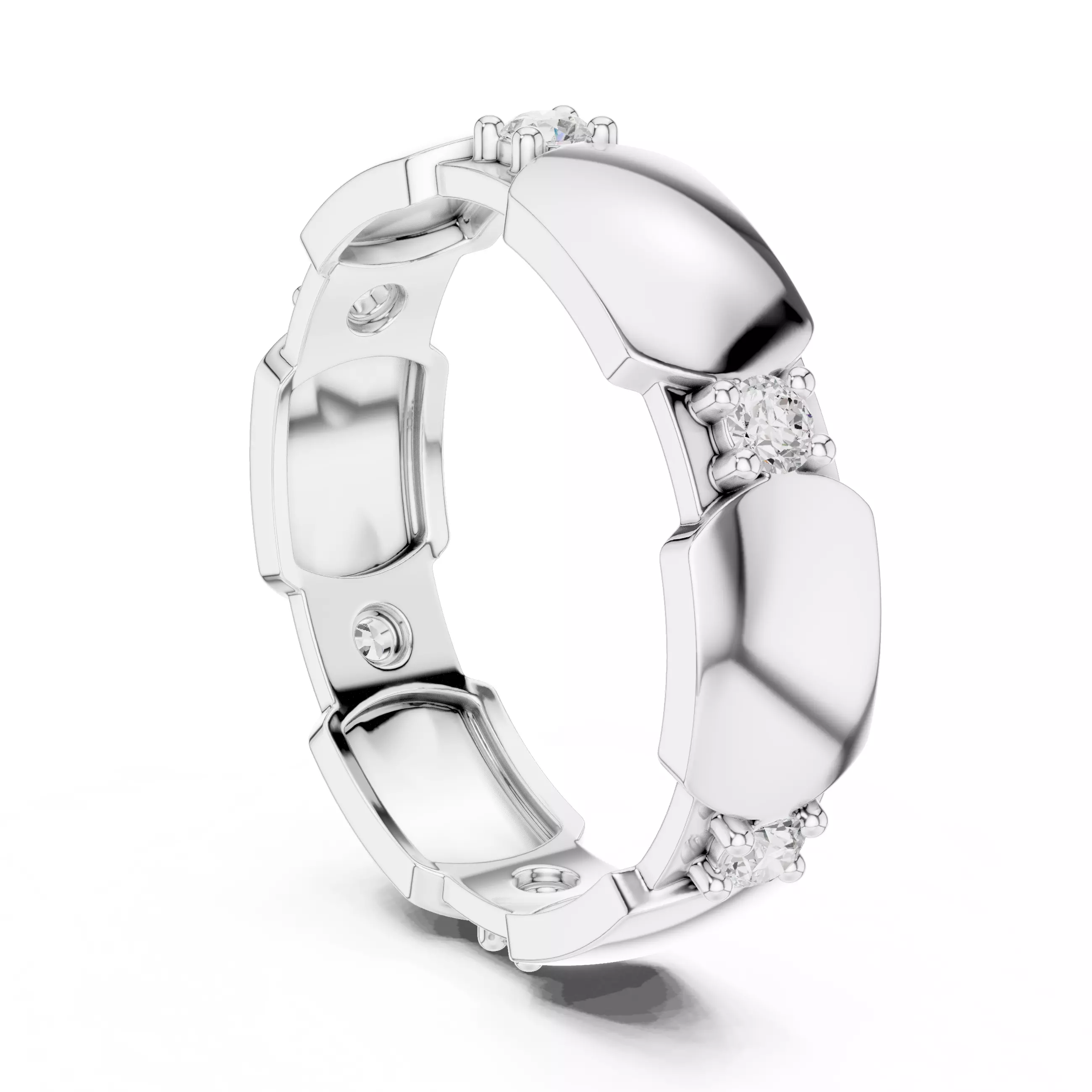 2mm Round Cut Full Eternity Stacking Wedding Band 3DM STL Video 3D print model_11