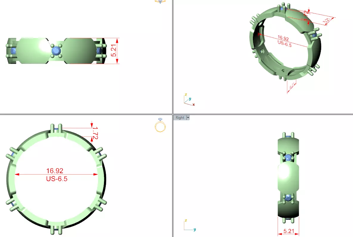 2mm Round Cut Full Eternity Stacking Wedding Band 3DM STL Video 3D print model_15