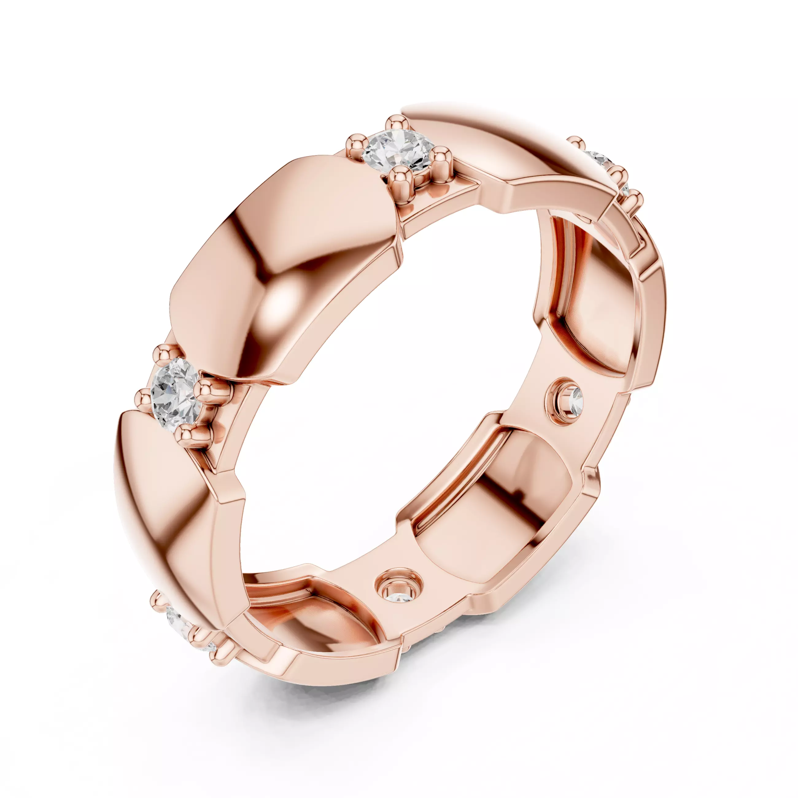 2mm Round Cut Full Eternity Stacking Wedding Band 3DM STL Video 3D print model_4