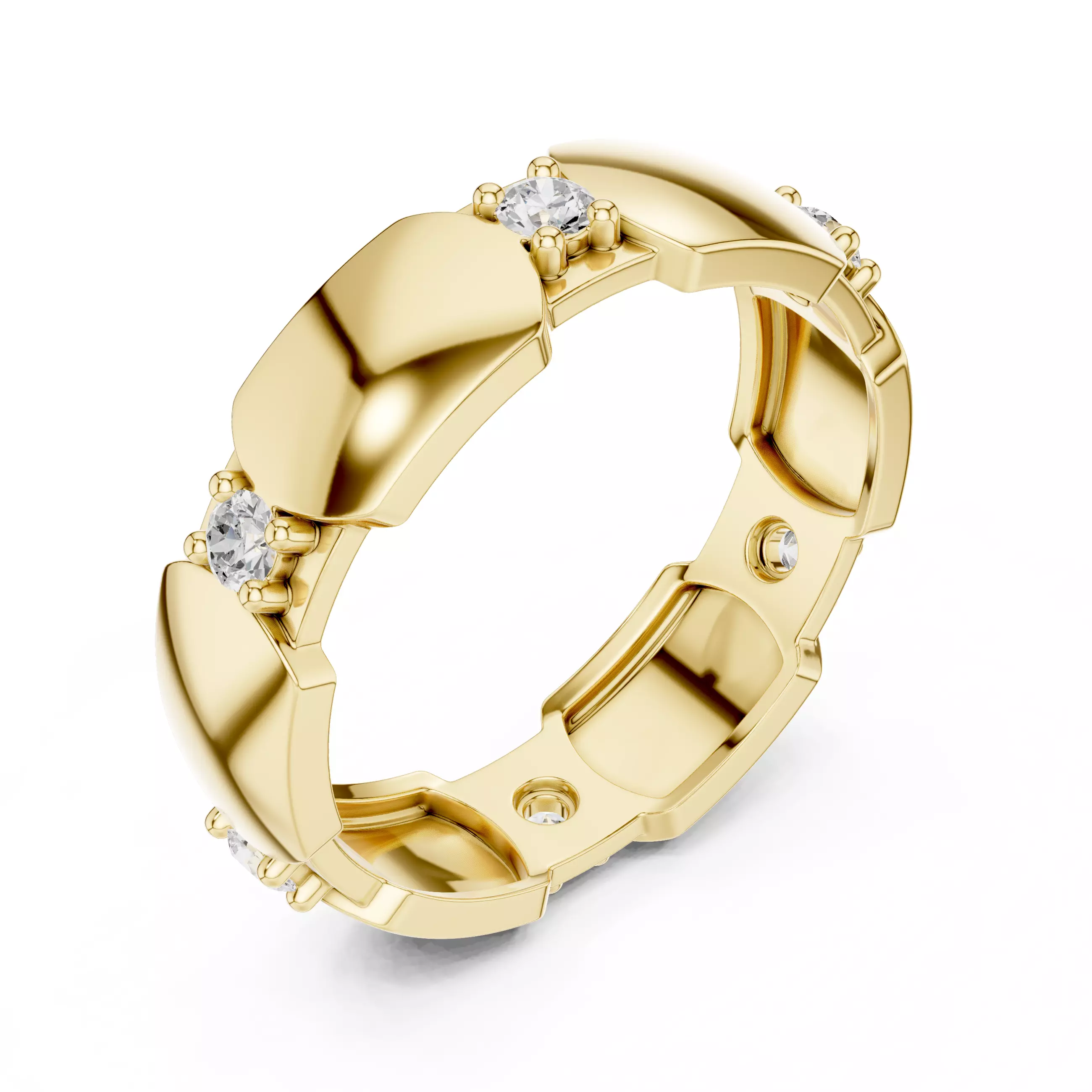 2mm Round Cut Full Eternity Stacking Wedding Band 3DM STL Video 3D print model_8