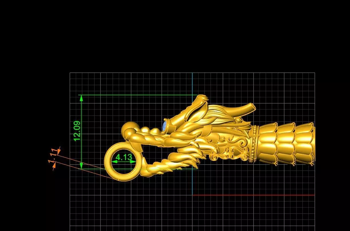 Dragon Head for Necklace 3D print model_5