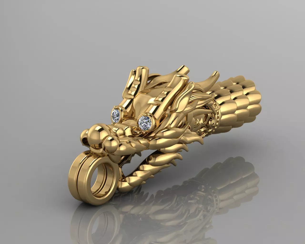 Dragon Head for Necklace 3D print model_2