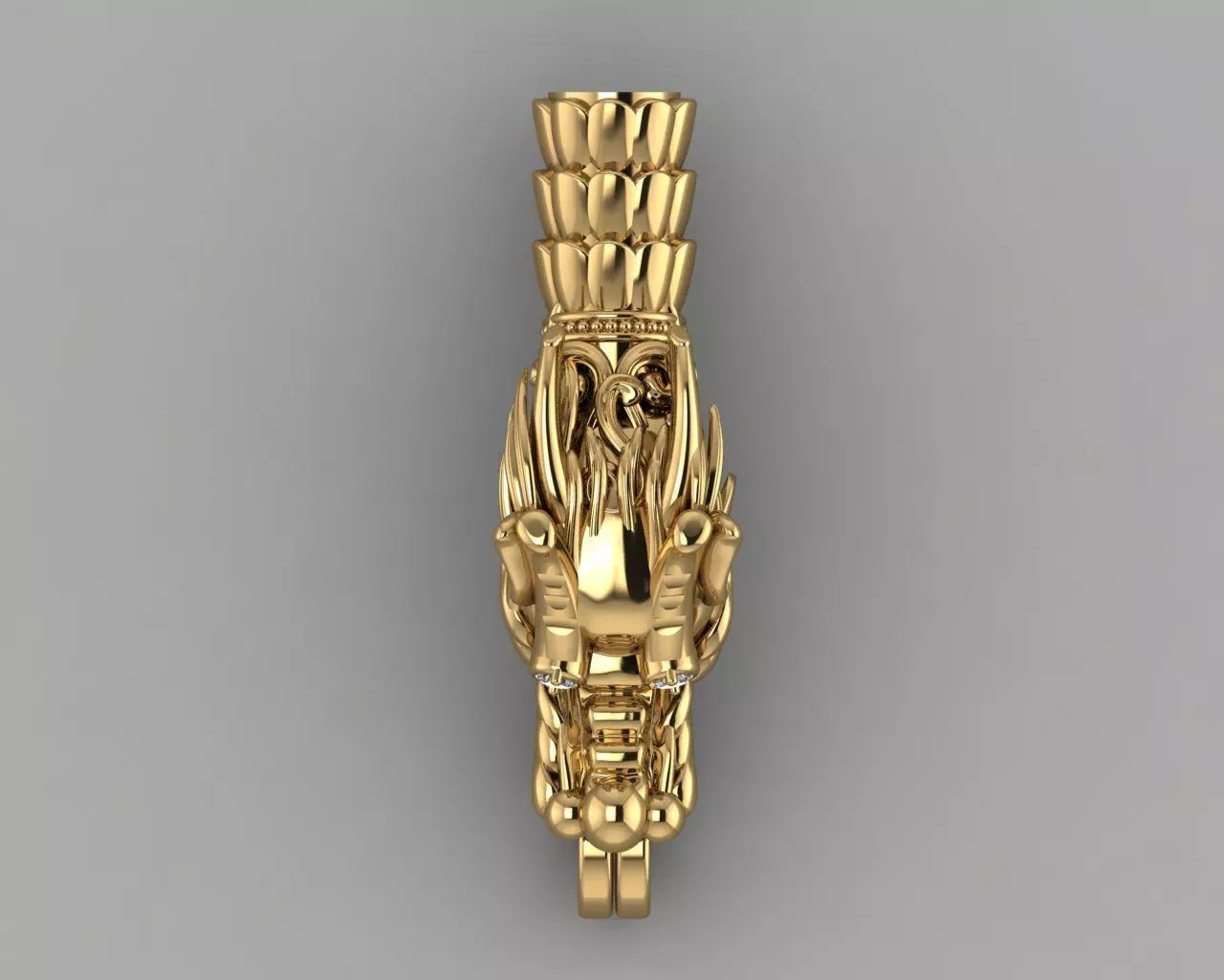 Dragon Head for Necklace 3D print model_3