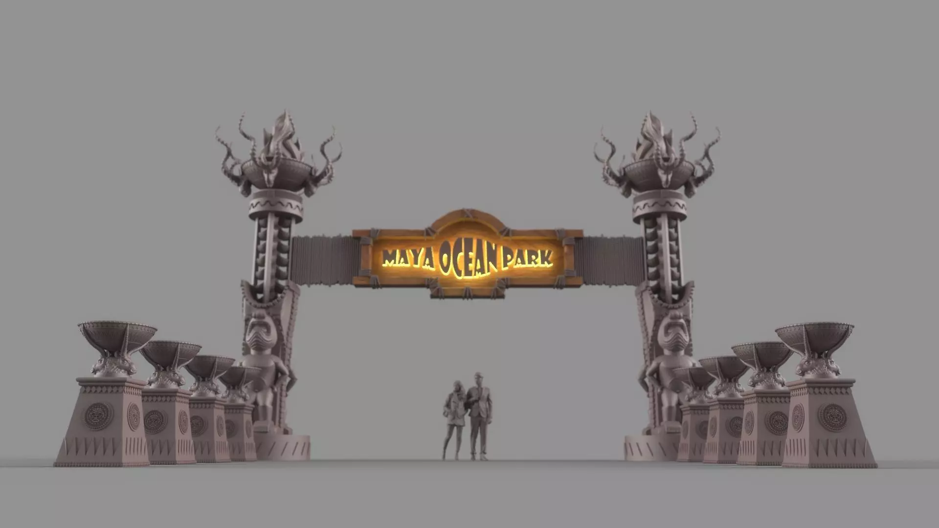 Amusement park gate 3D model