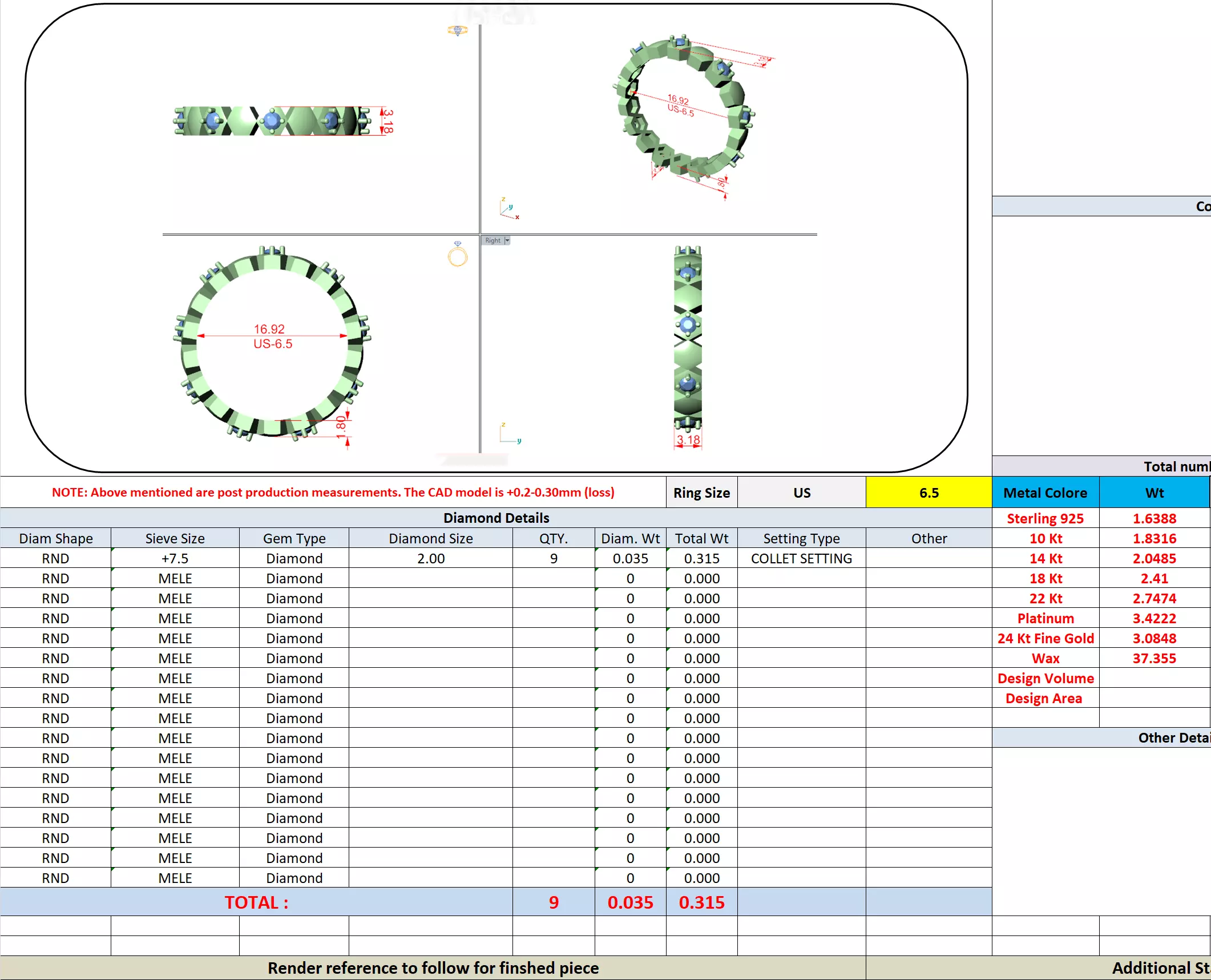 2mm Round Cut Hexagon Design Full Eternity Band 3DM STL Video 3D print model_16