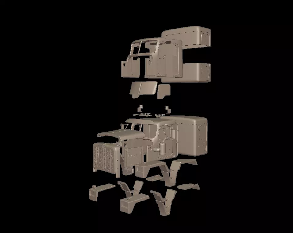 kenworth c500 truck 3d print model 3D print model_8