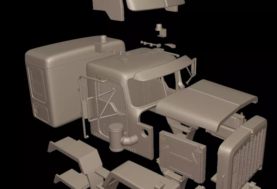 kenworth c500 truck 3d print model 3D print model_10