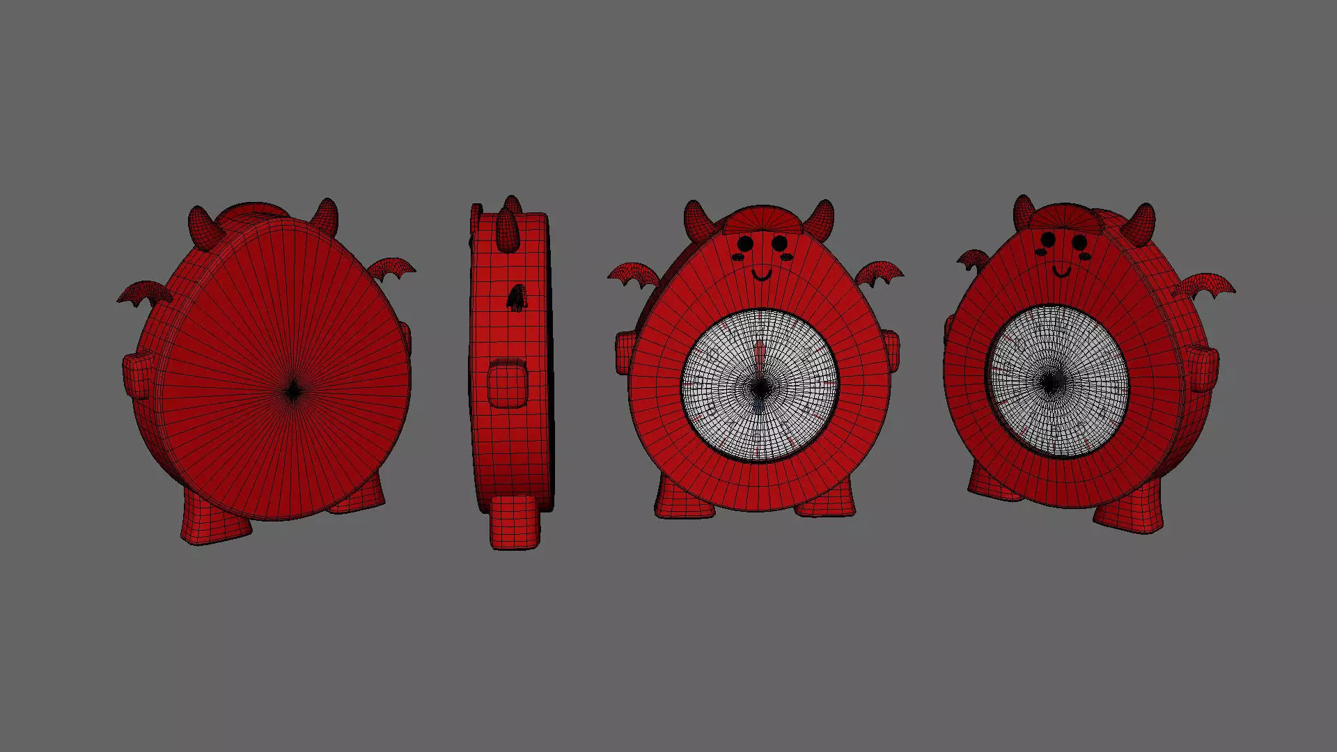 Devil Clock Low-poly 3D model_5