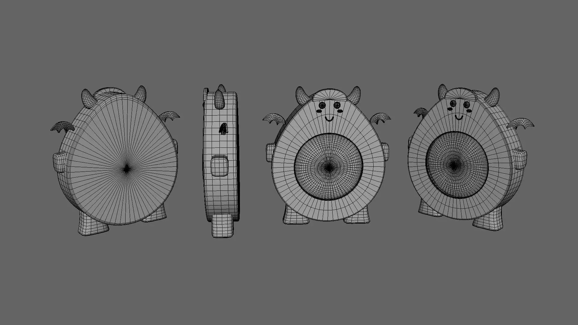 Devil Clock Low-poly 3D model_4